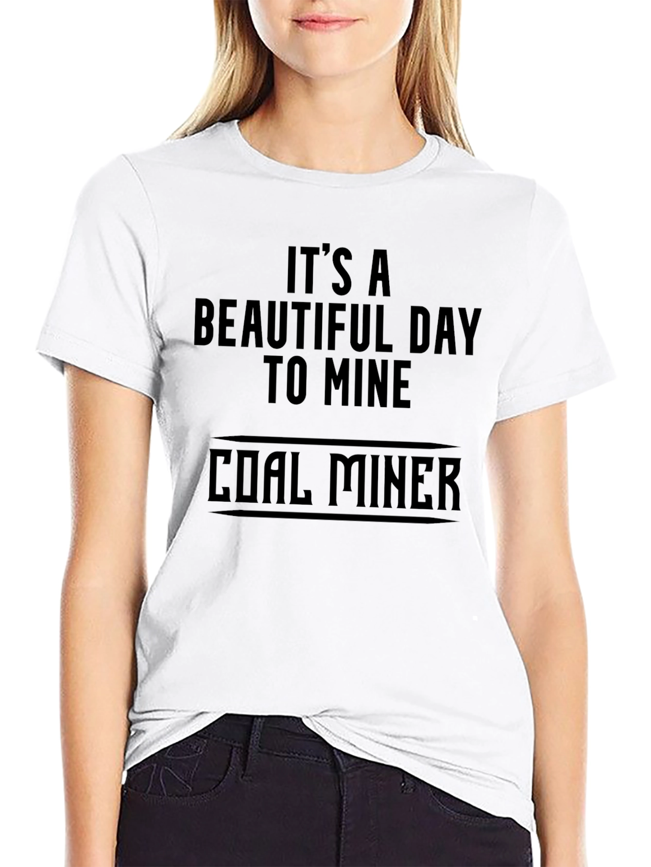 Black It's a Beautiful Day to Mine T-Shirt view 9