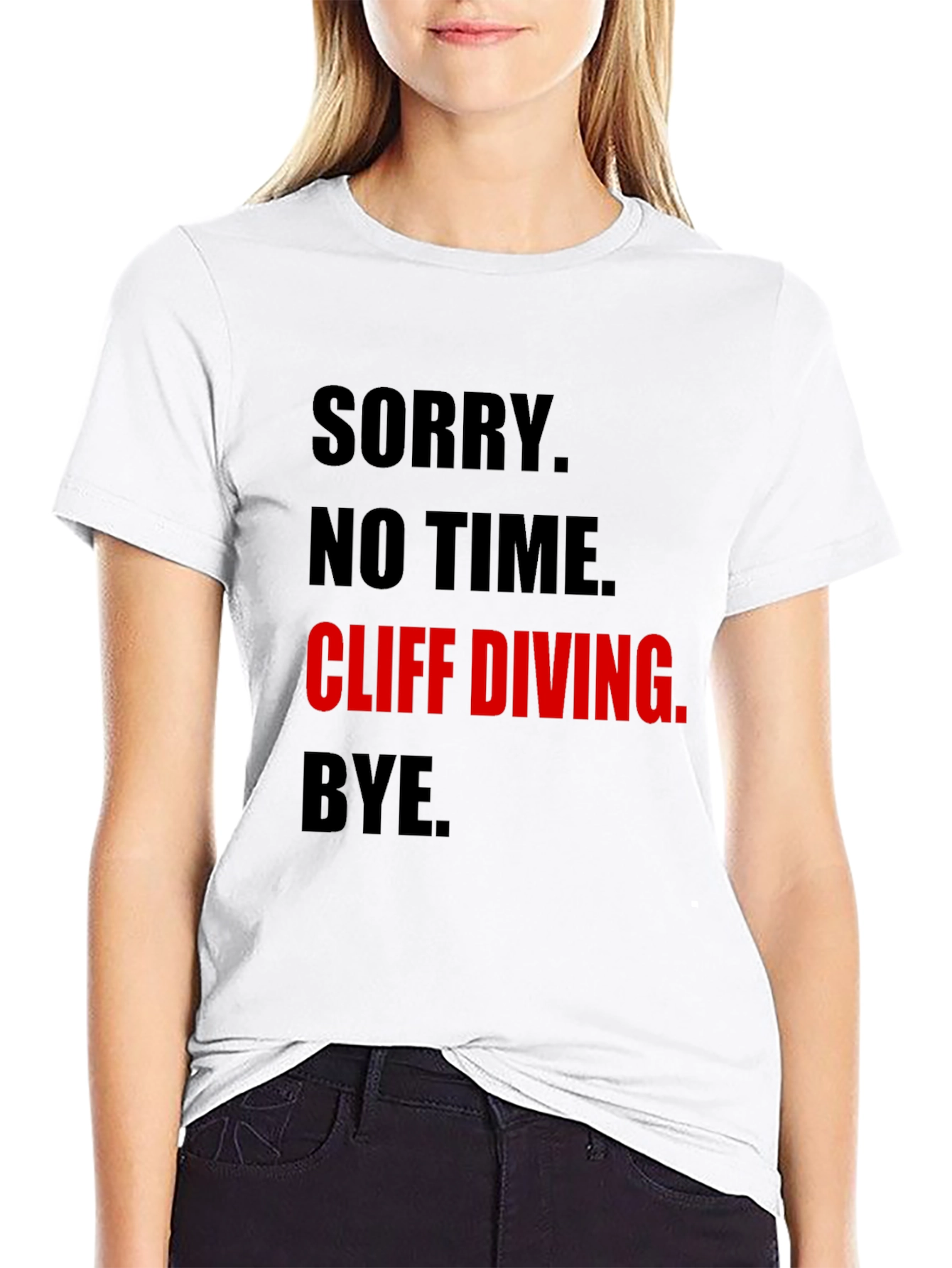 Black Cliff Diving Graphic Tee - Sorry No Time T-Shirt view 9