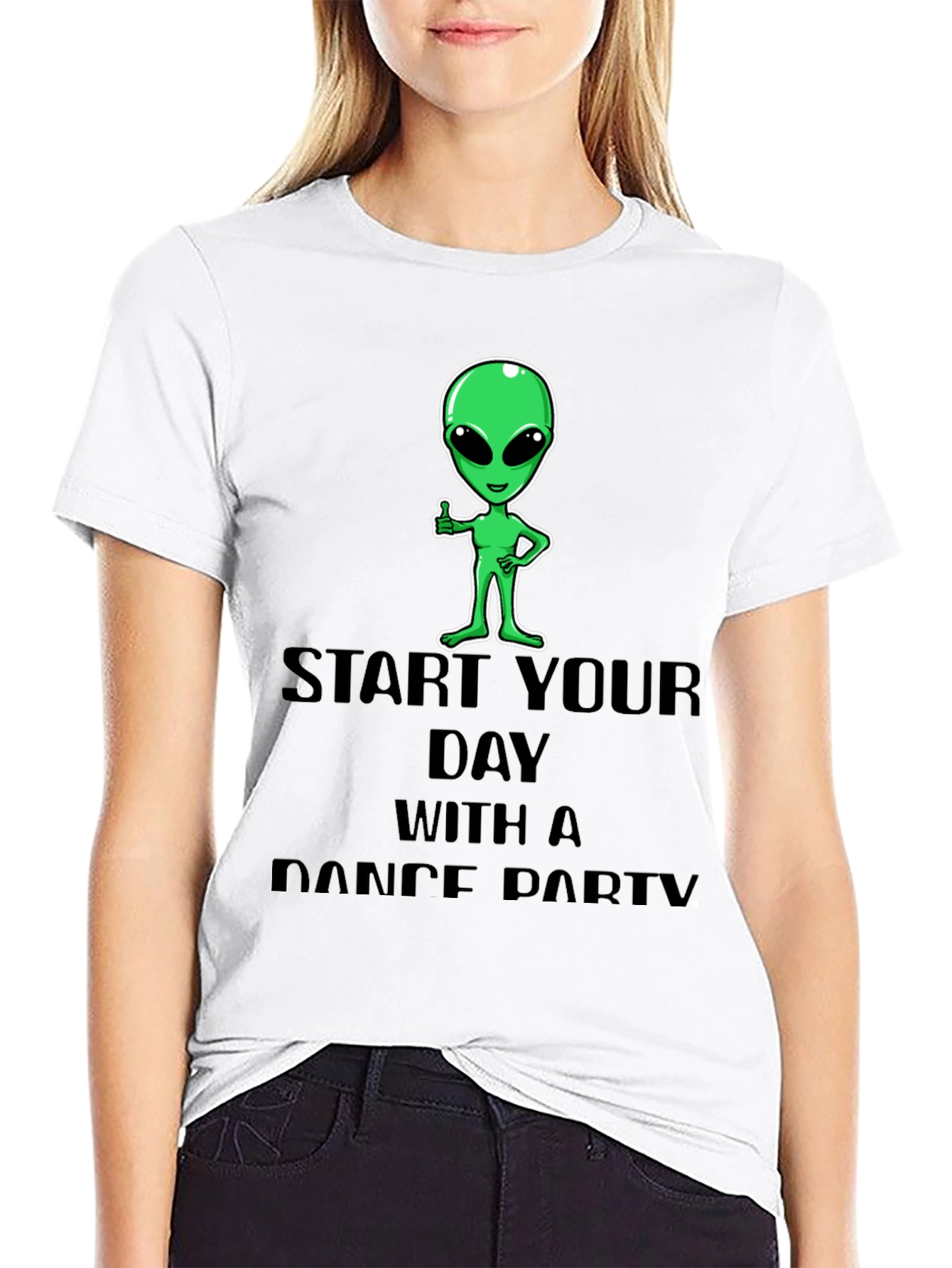 Black Alien Dance Party T-Shirt - Start Your Day Right! view 9
