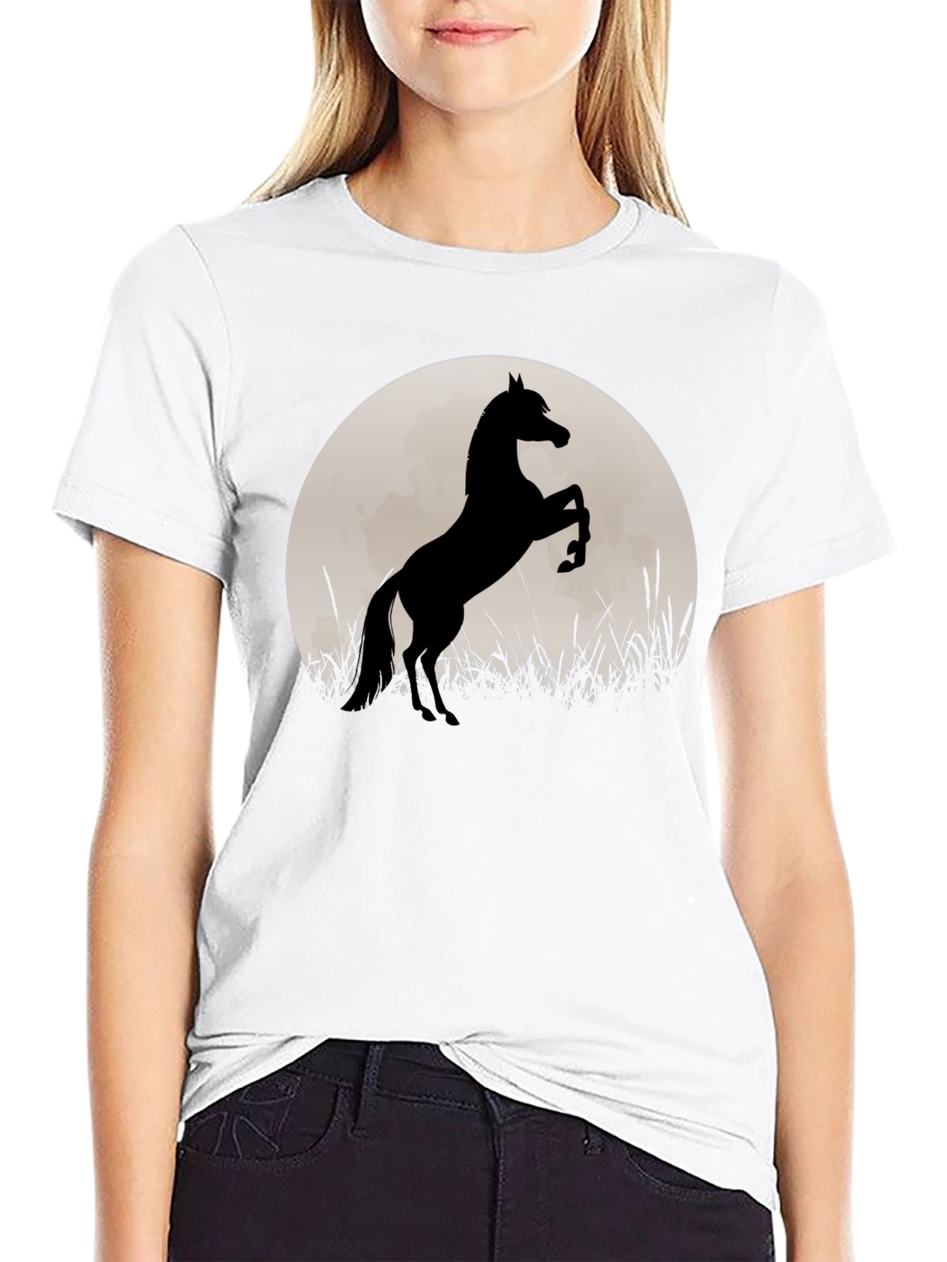 Black Horse Silhouette T-Shirt - Black view 9