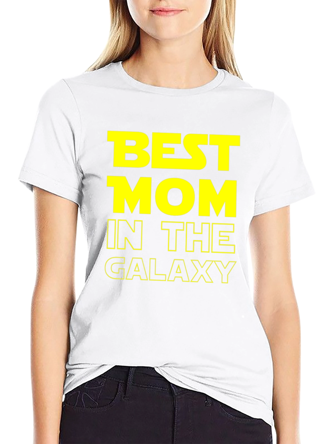 Black Best Mom in the Galaxy T-Shirt view 9