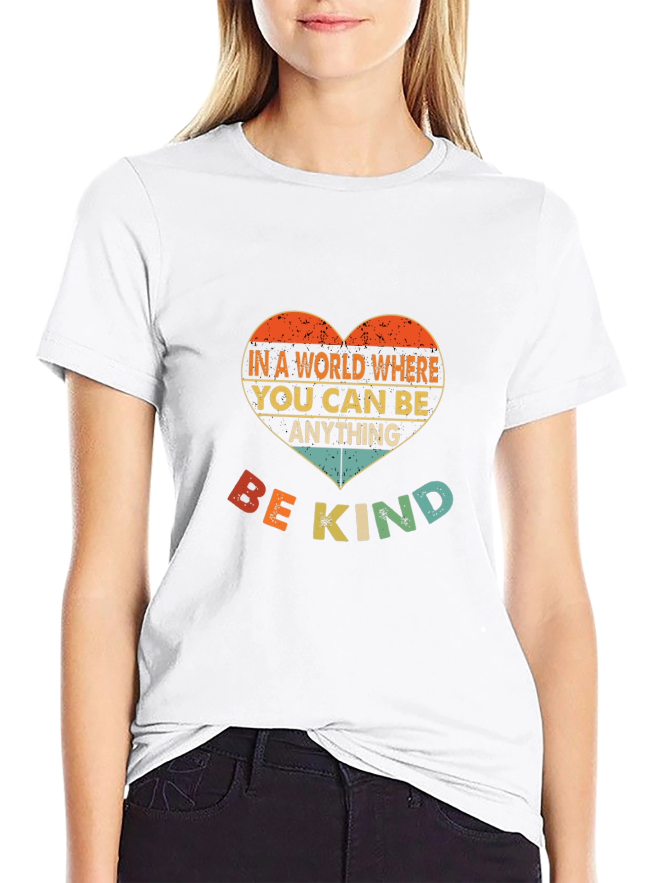 Black Be Kind T-Shirt - Heart Design view 9