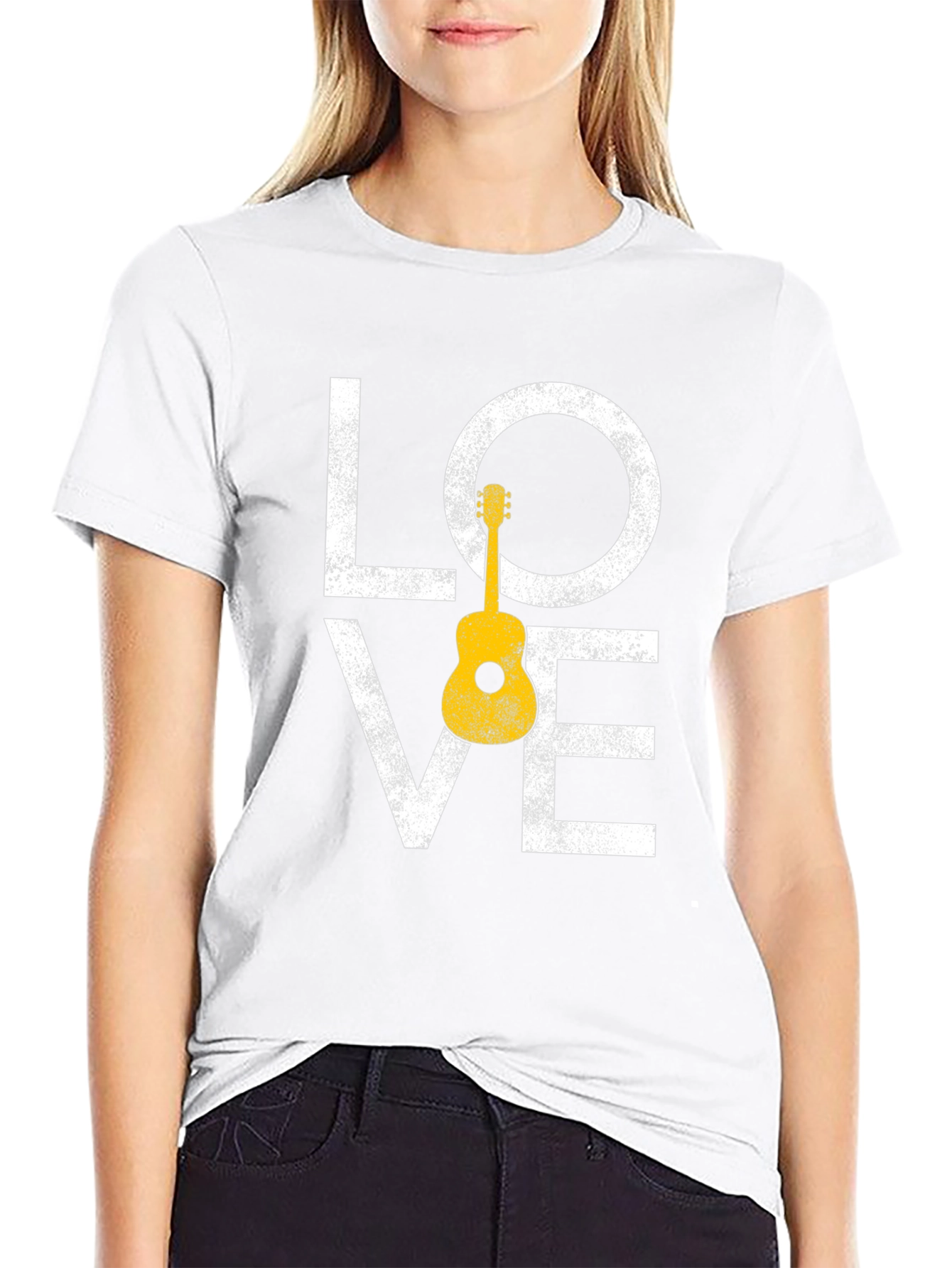 Black Love Guitar Graphic Tee - Black view 9