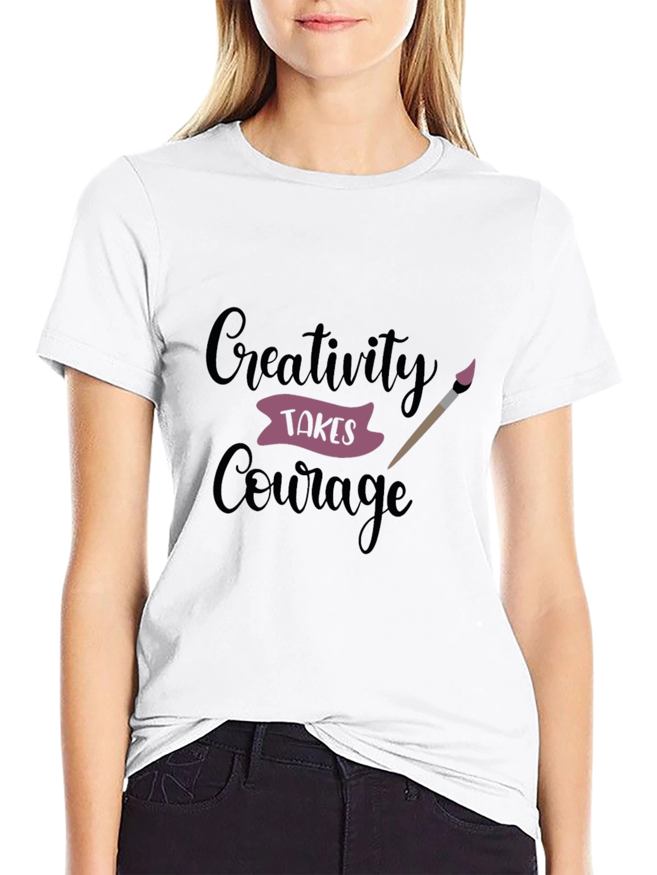Black Creativity Takes Courage Black Graphic Tee view 9