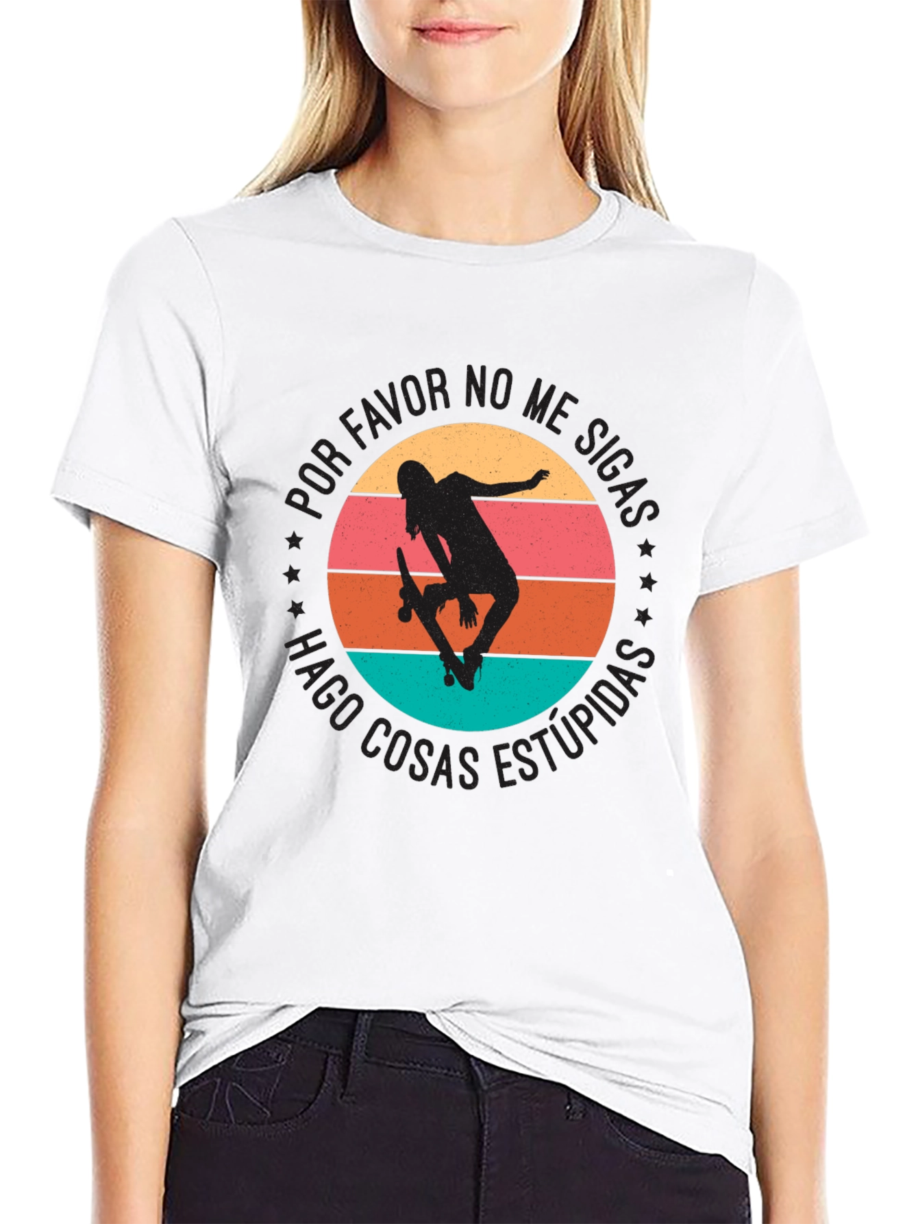 Black Skateboarder Tee - Por Favor No Me Sigas view 9