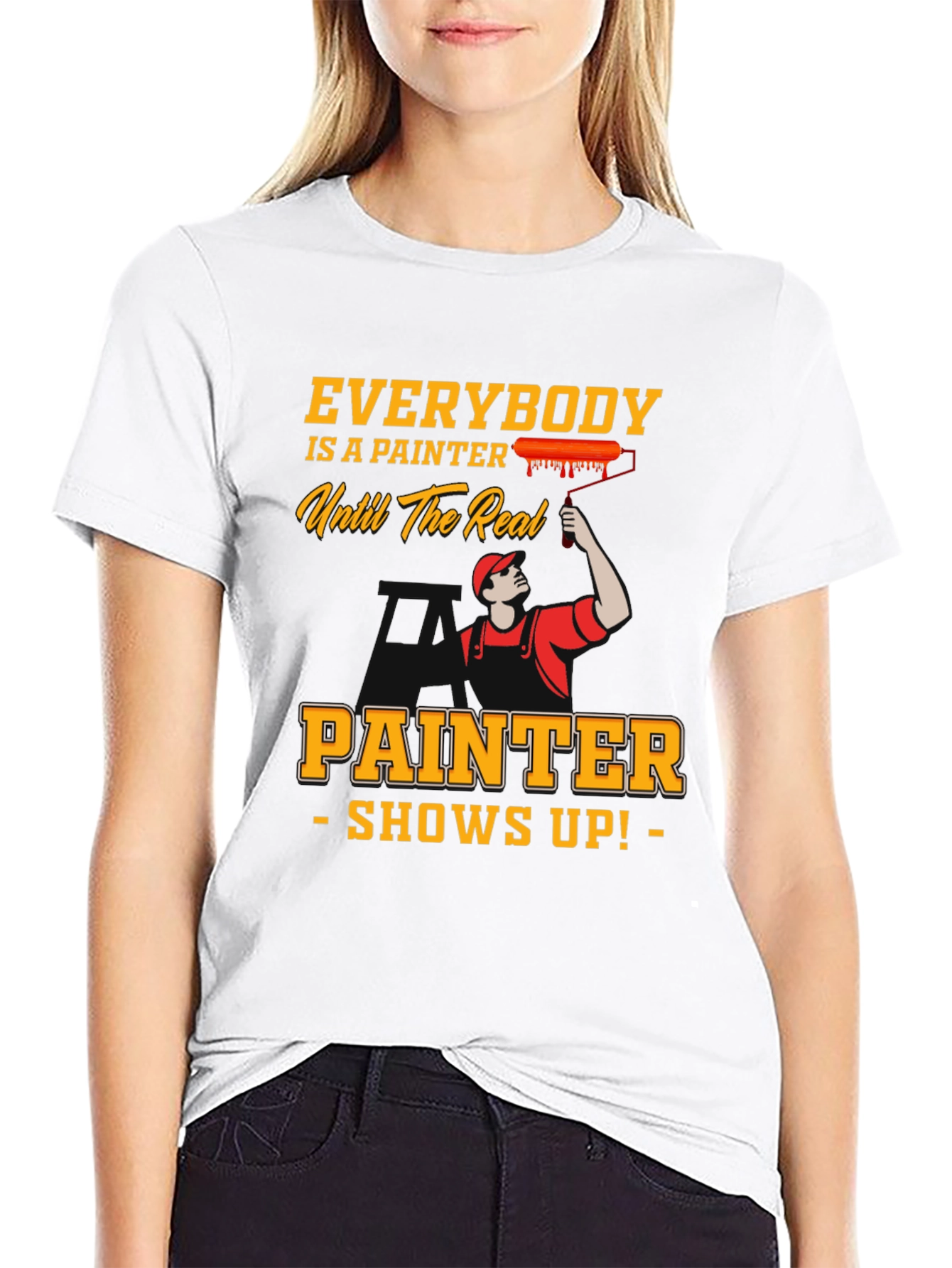 Black Everybody is a Painter T-Shirt view 9