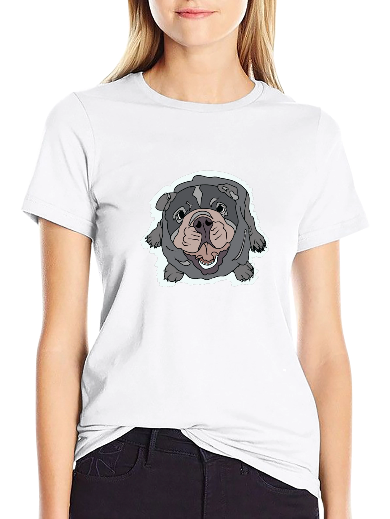 Black Bulldog Graphic Tee - Comfortable Black T-Shirt view 9