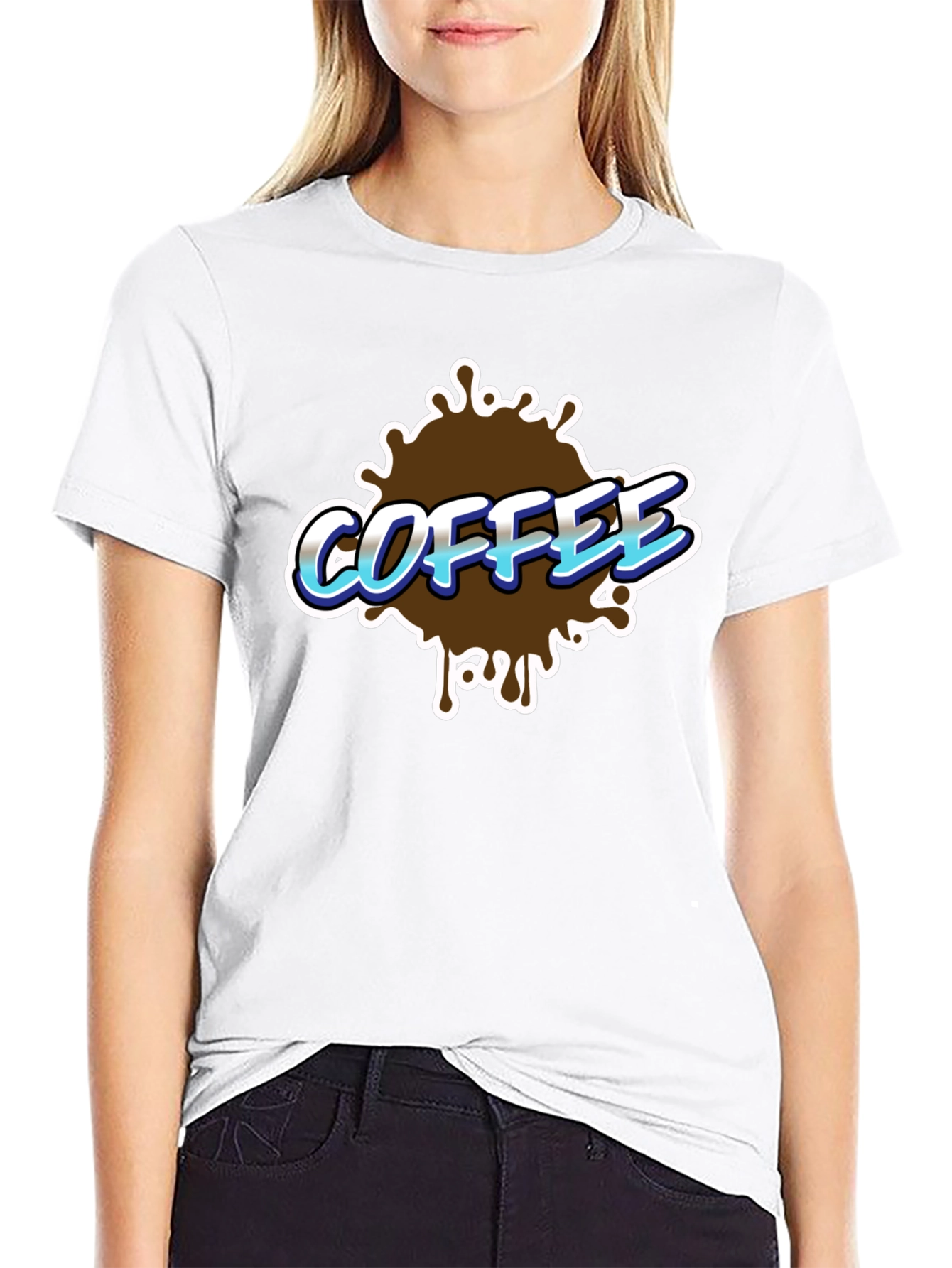 Black Coffee Splash Graphic T-Shirt - Black view 9
