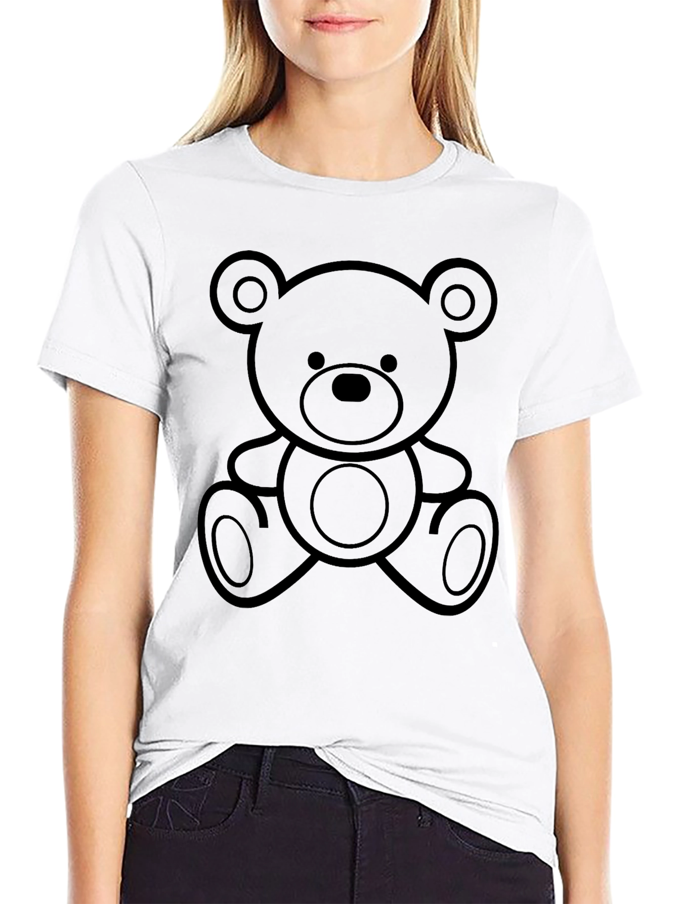 Black Teddy Bear Graphic Black T-Shirt view 9
