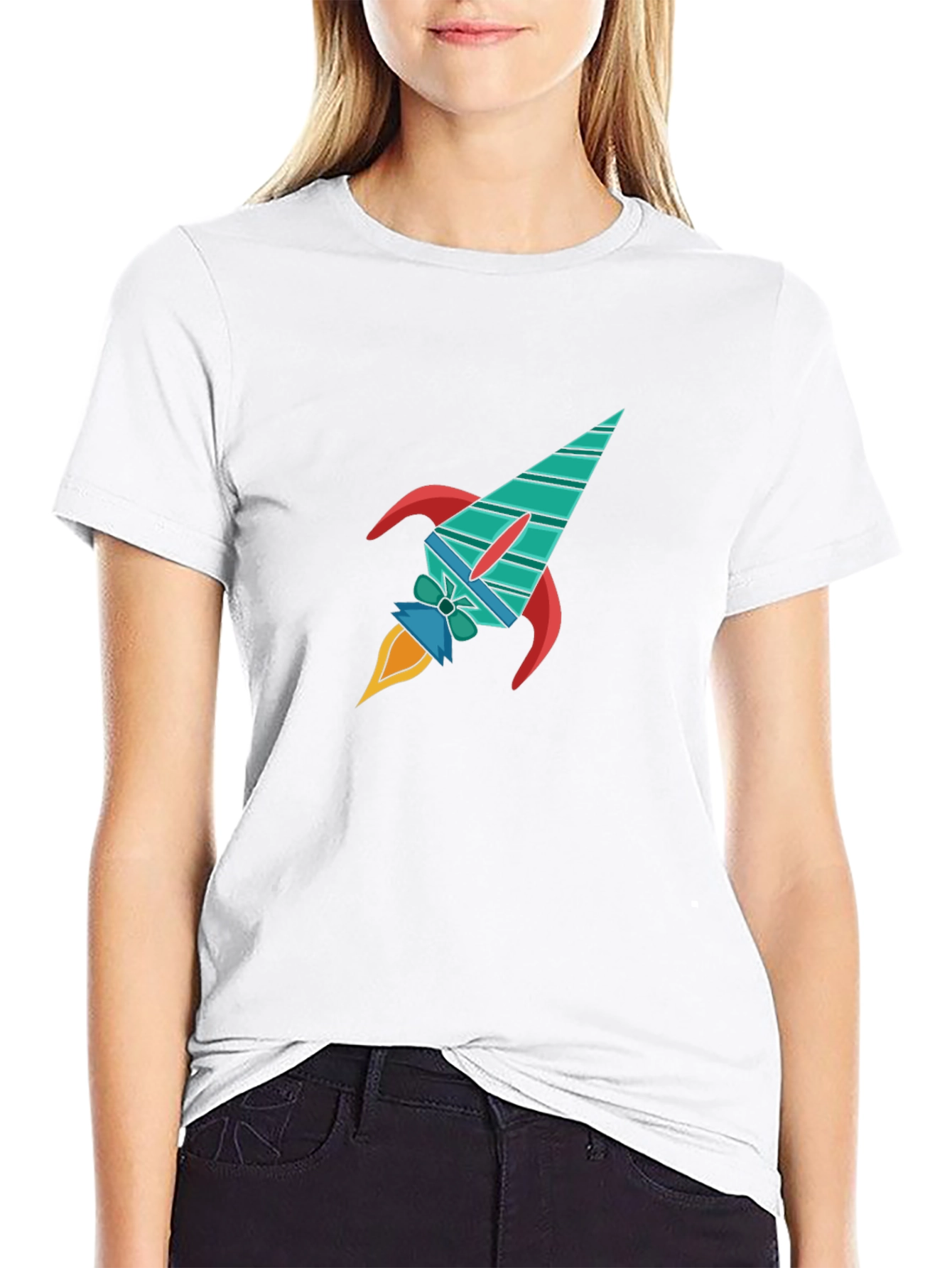 Black Rocket Graphic Black T-Shirt - Space Adventure Style view 9