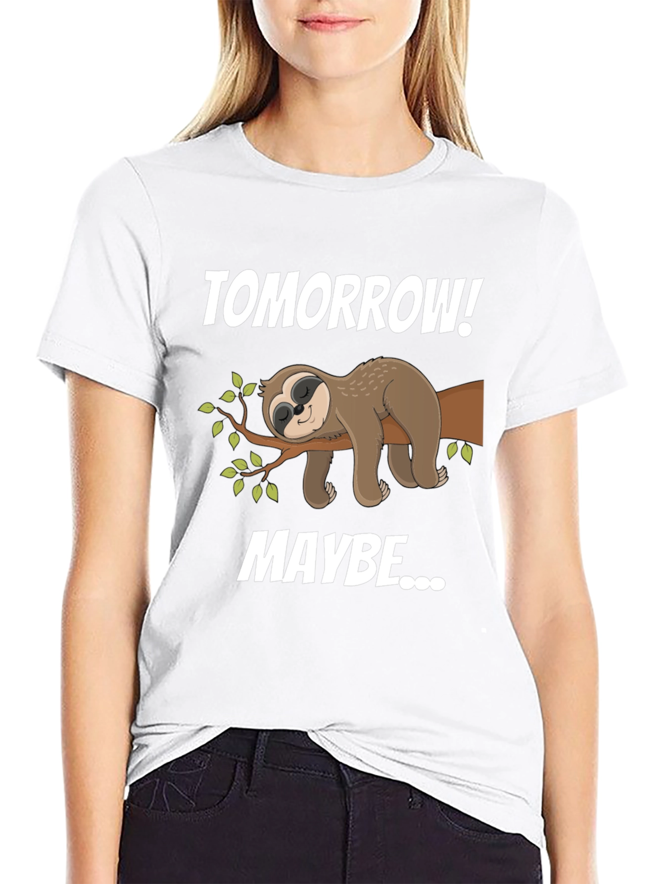 Black Sloth Tomorrow Maybe Graphic T-Shirt view 9