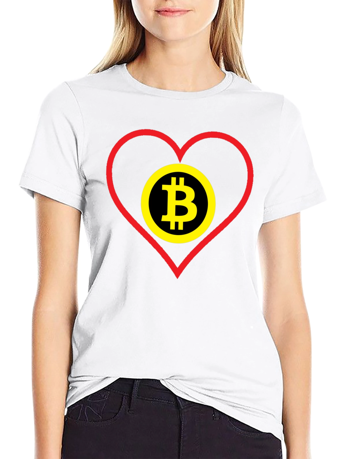 Black Bitcoin Heart Graphic Tee - Crypto Lover Gift view 9