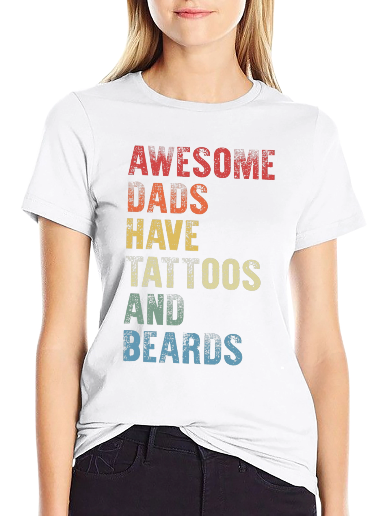 Black Awesome Dads Tattoos & Beards Graphic Tee view 9