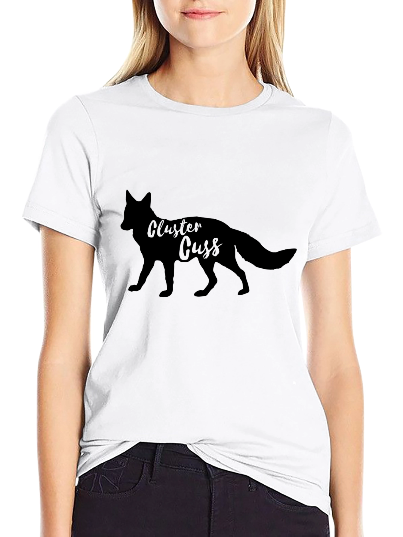 Black Cluster Cuss Fox Black T-Shirt view 9