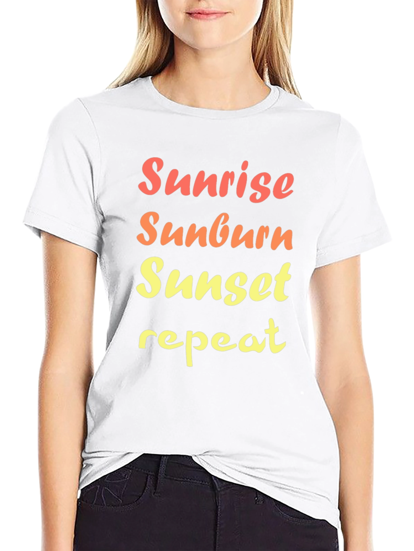 Black Sunrise Sunburn Sunset Repeat Graphic Tee view 9