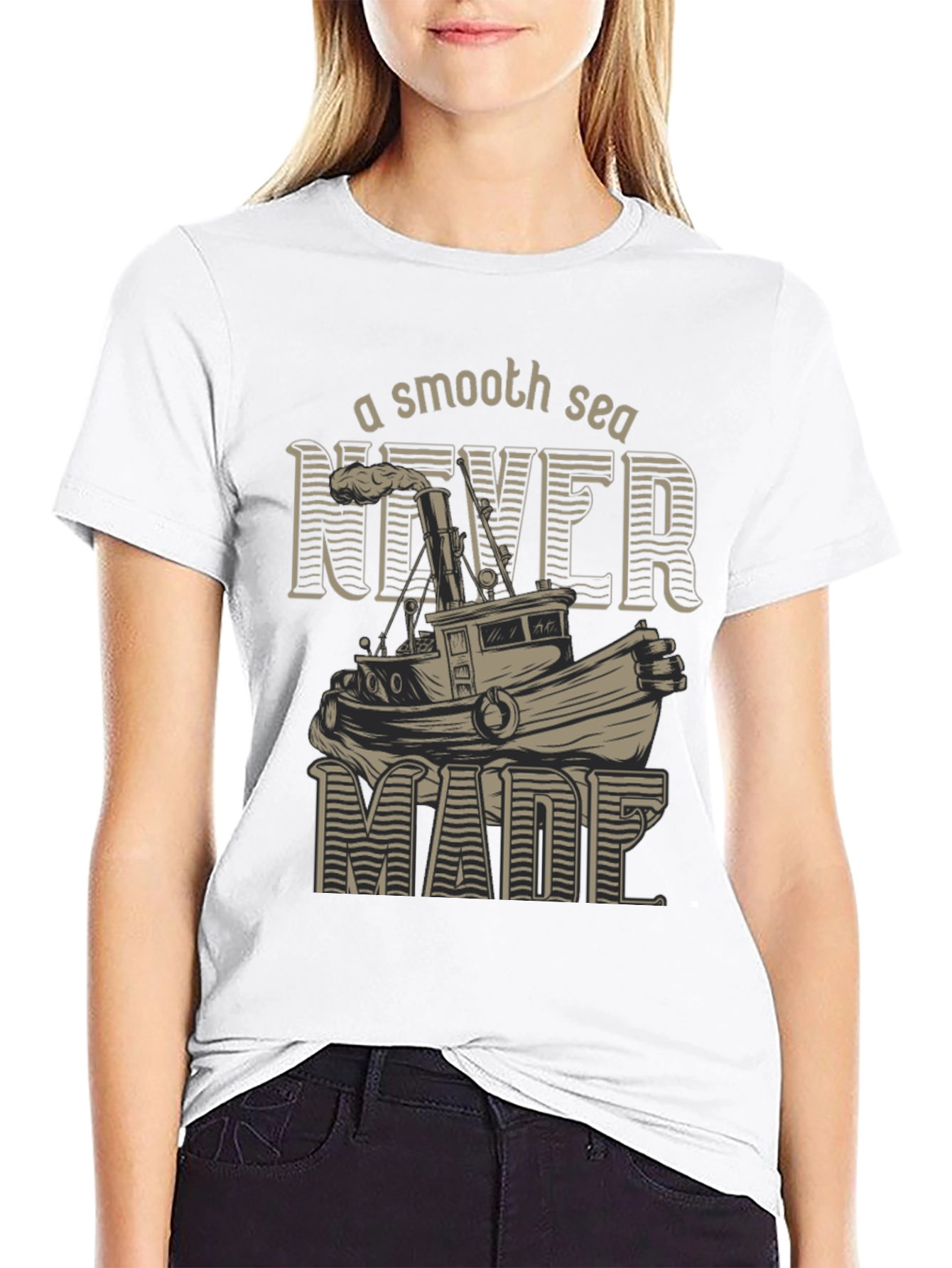 Black Smooth Sea T-Shirt - Nautical Design view 9