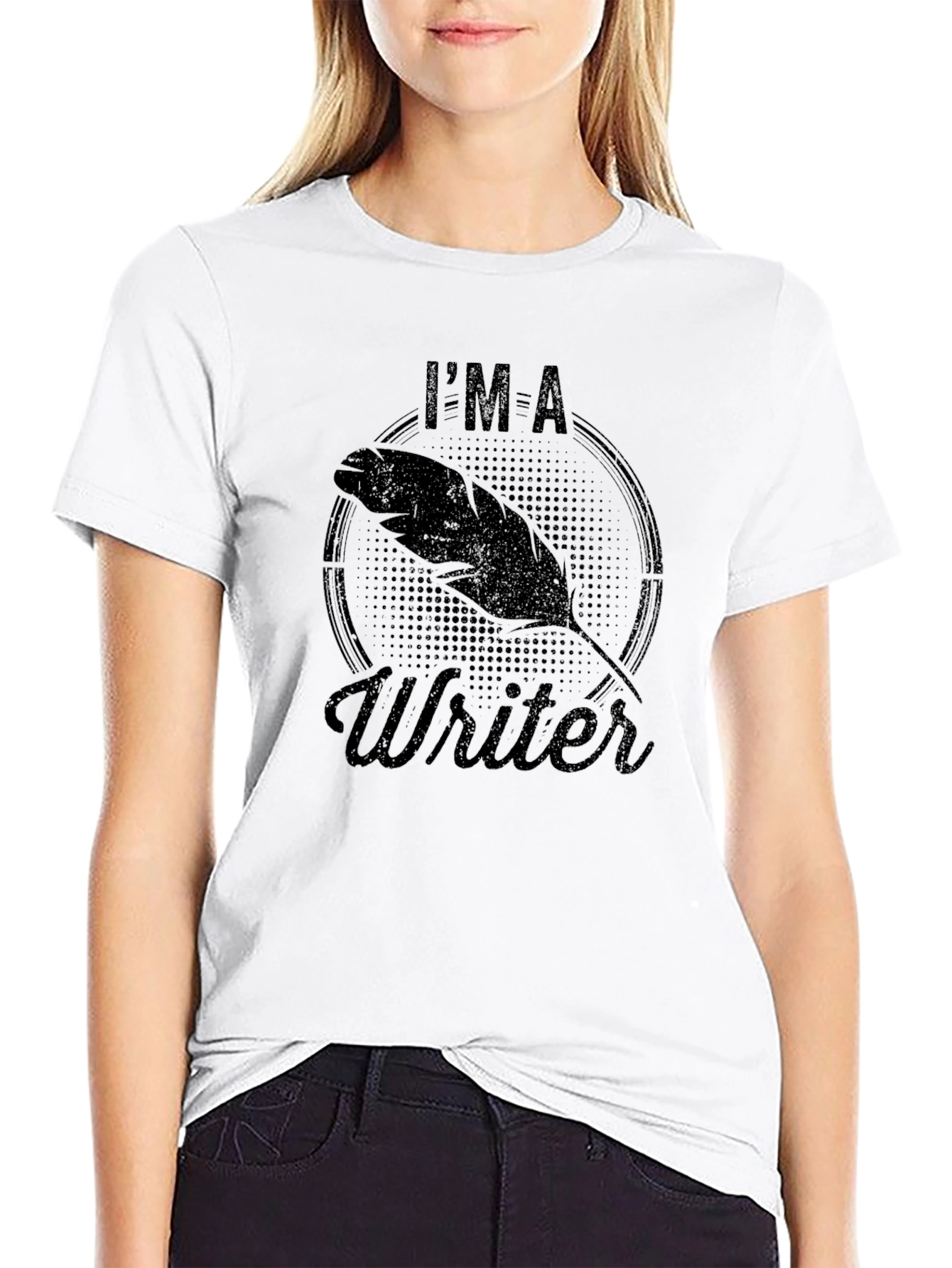 Black I'm a Writer T-Shirt - Black Ink Quill Tee view 9