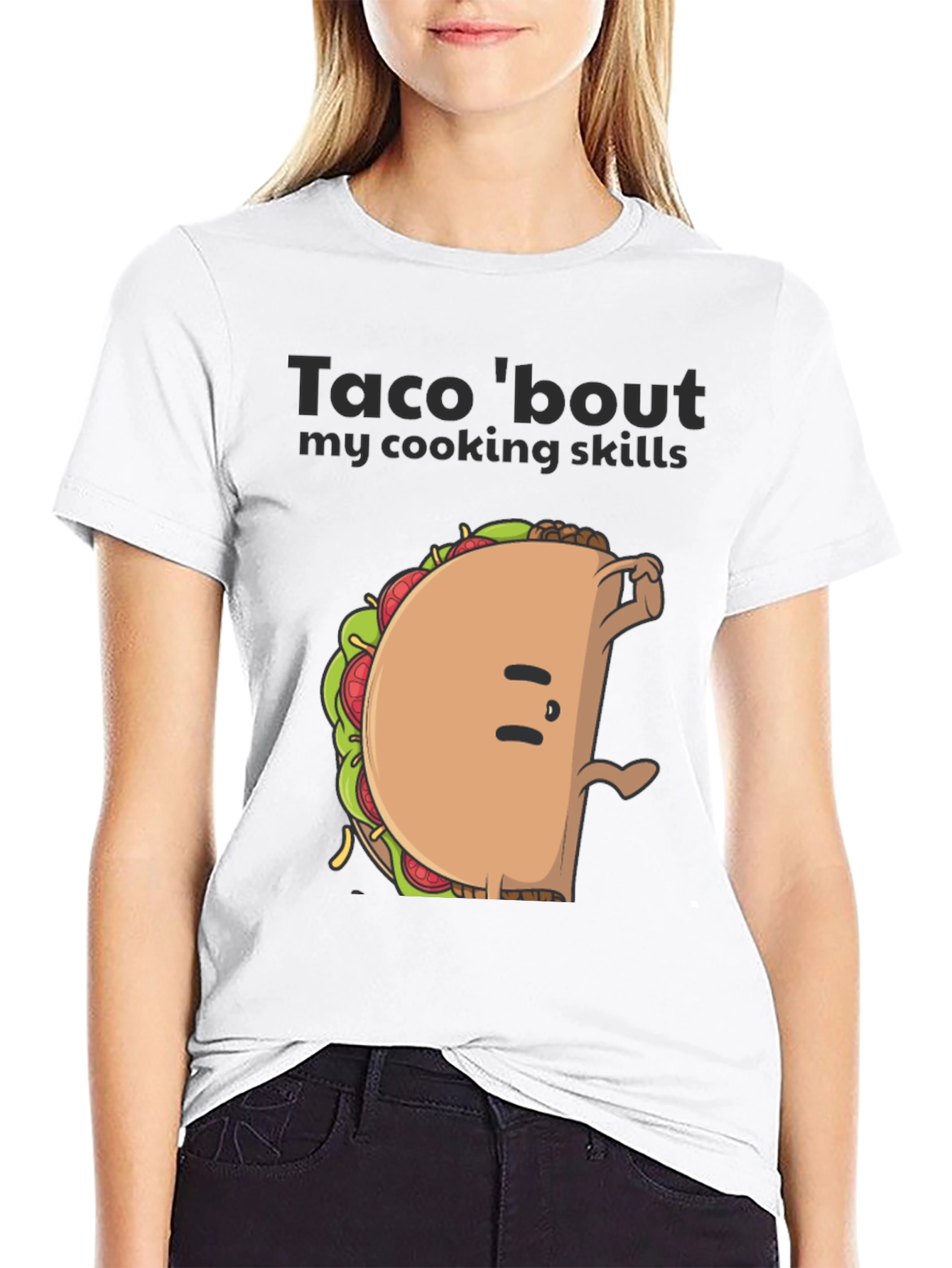 Black Funny Taco Cooking Skills Graphic Tee view 9