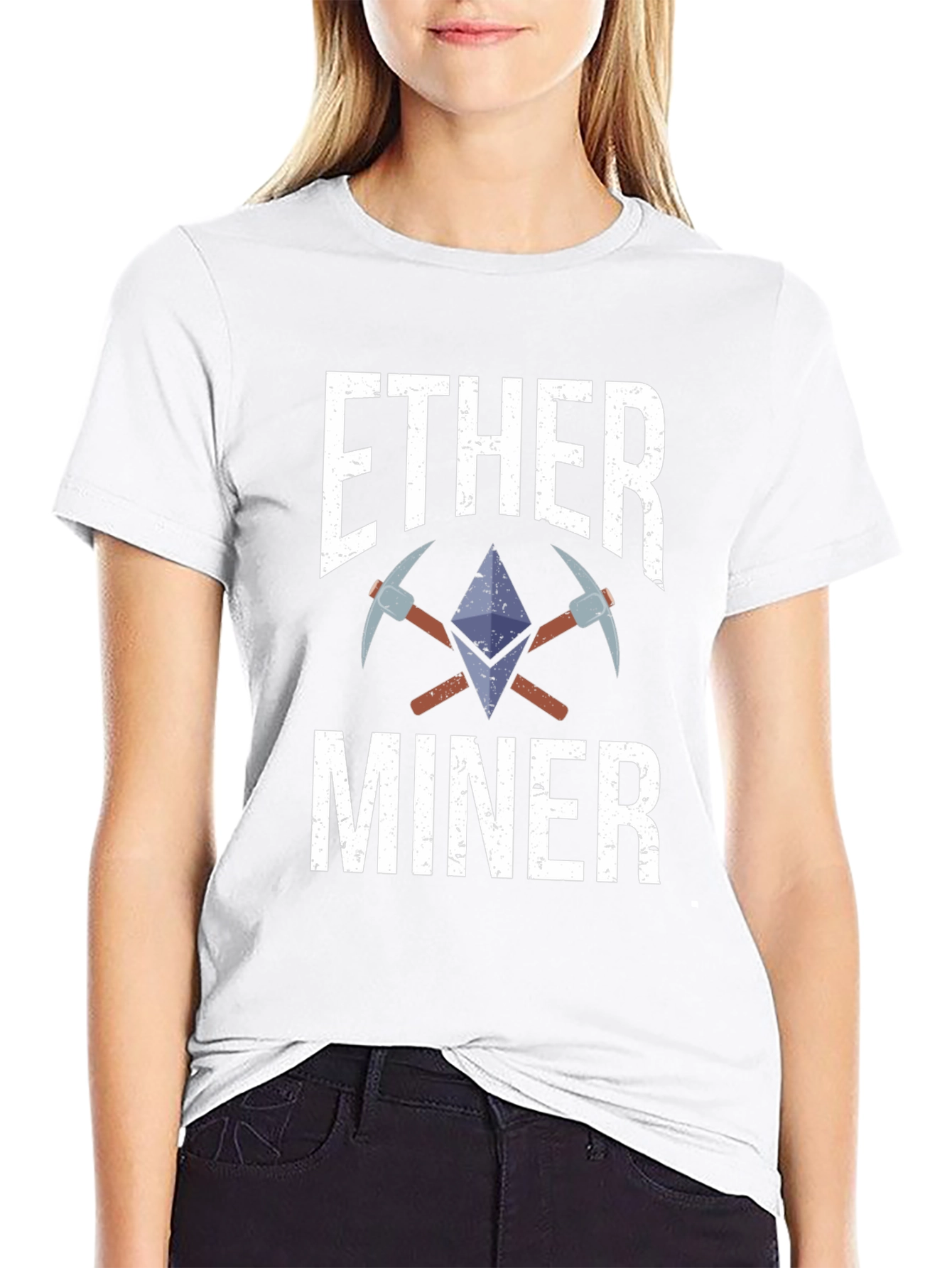 Black Ethereum Miner Crypto T-Shirt view 9