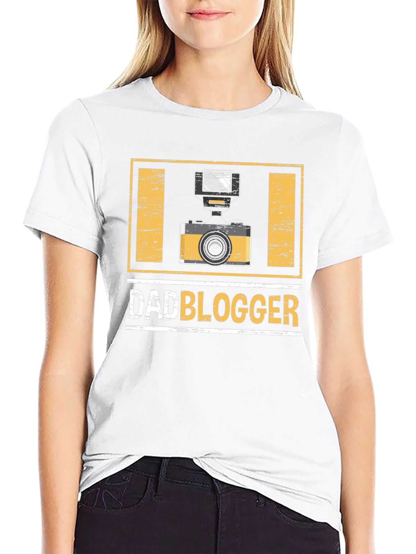 Black DadBlogger Camera Graphic T-Shirt view 9
