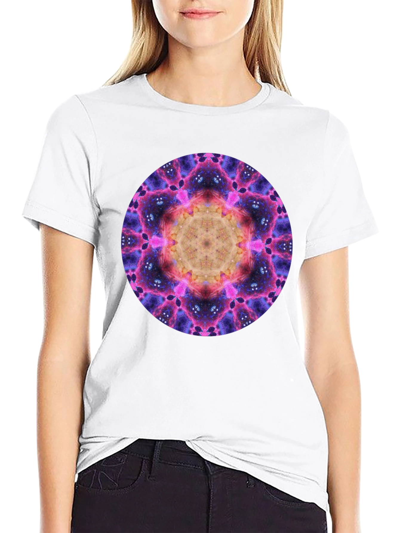Black Cosmic Mandala Graphic Tee - Black view 9