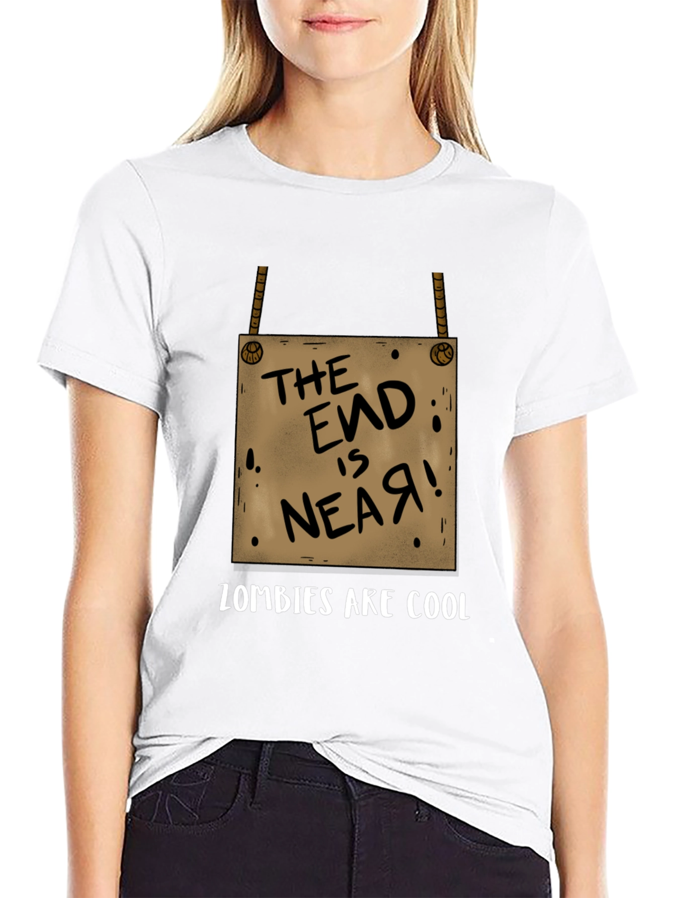 Black The End is Near Zombie Graphic Tee view 9