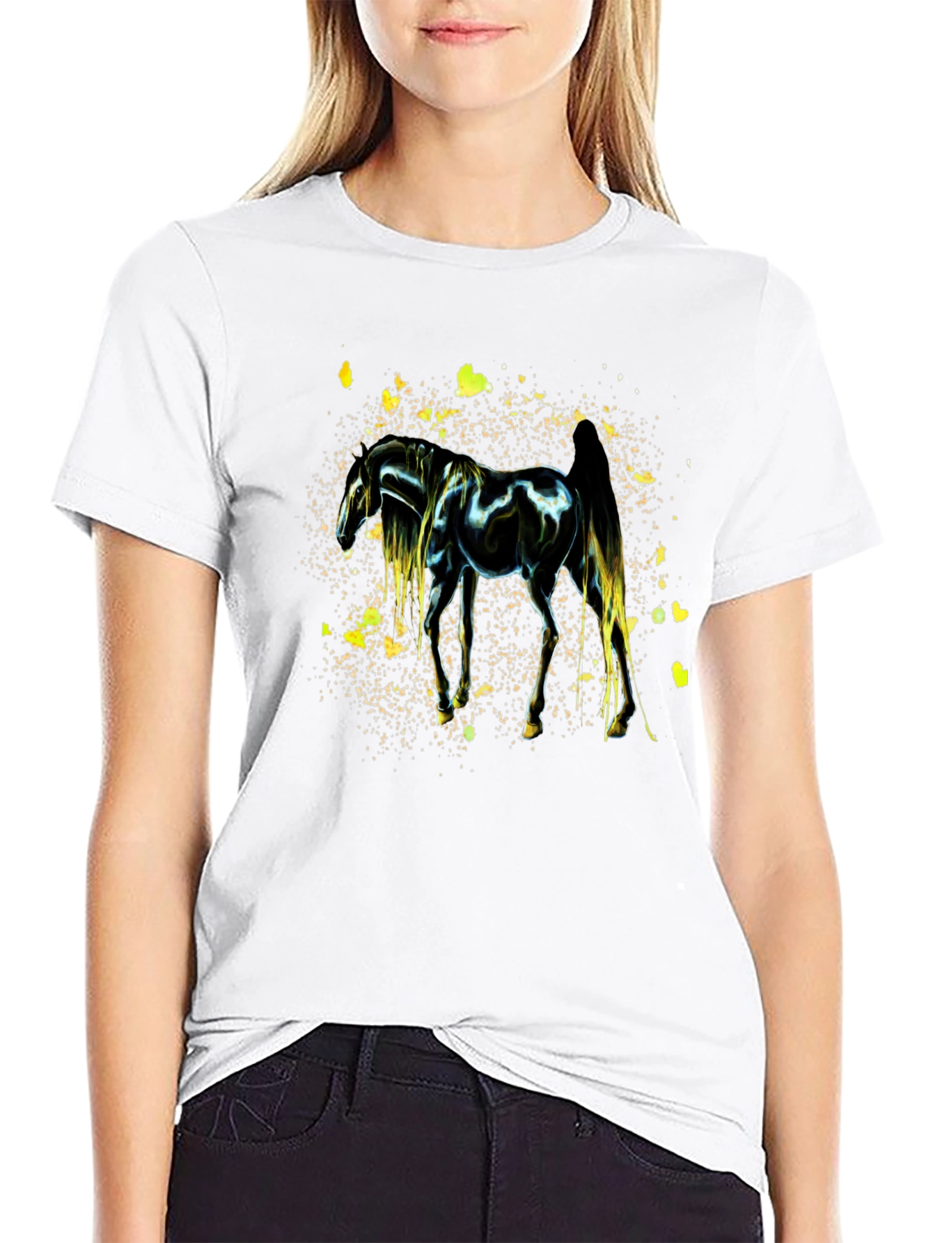 Black Horse Graphic Black Tee view 9
