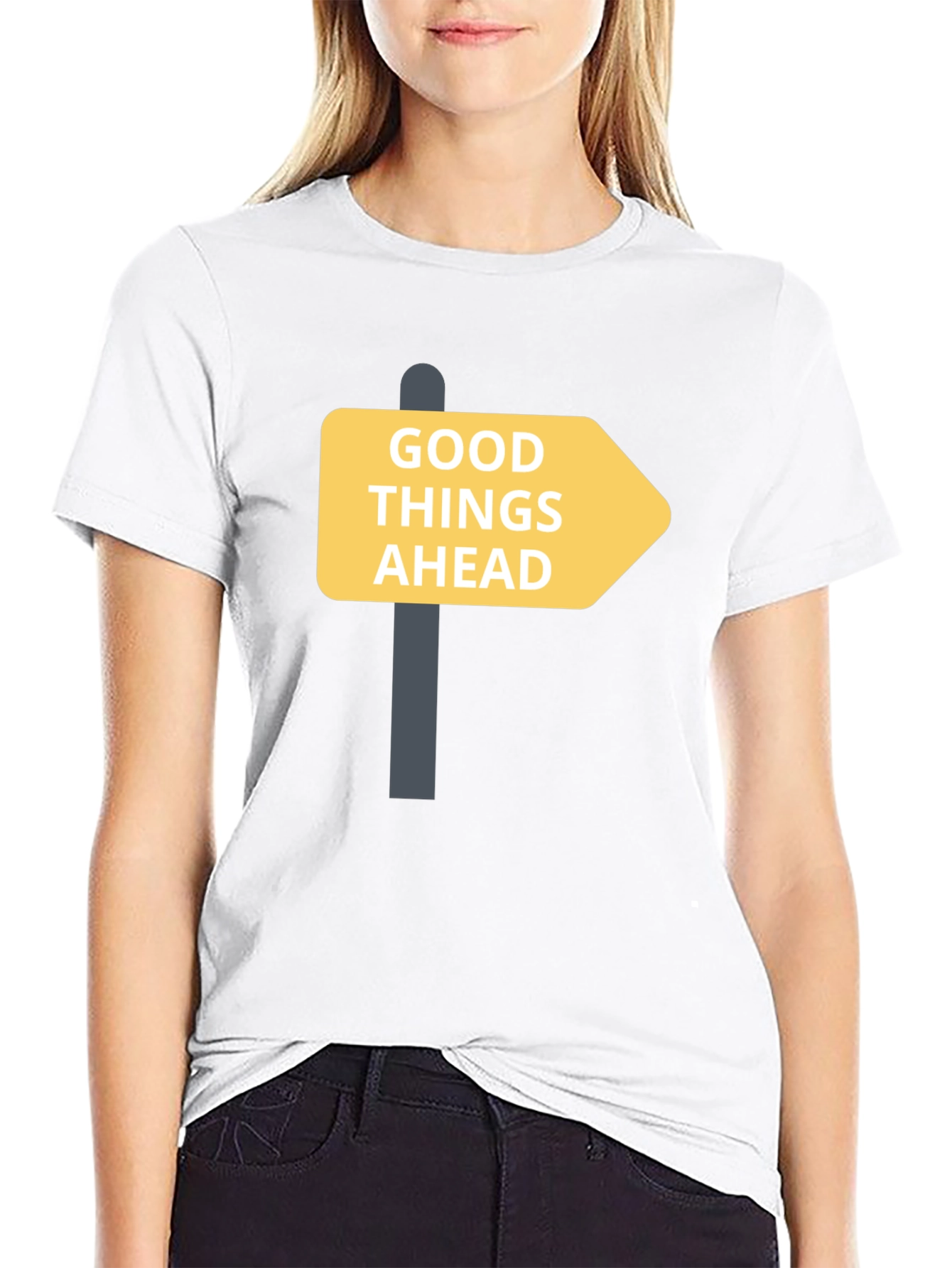 Black Good Things Ahead T-Shirt - Motivational Tee view 9