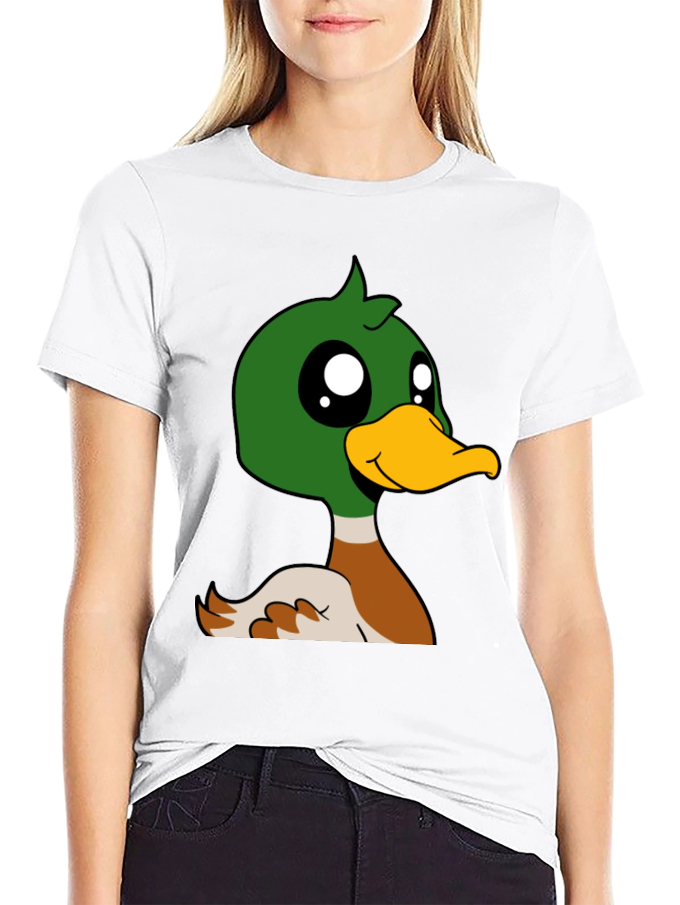Black Duck Cartoon Graphic Black T-Shirt view 9