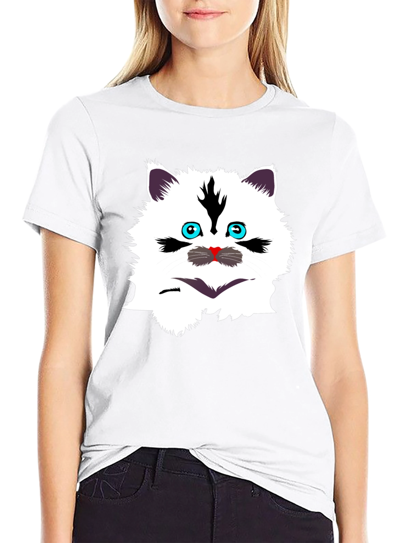 Black Funny Cat Graphic Tee - Black T-Shirt view 9