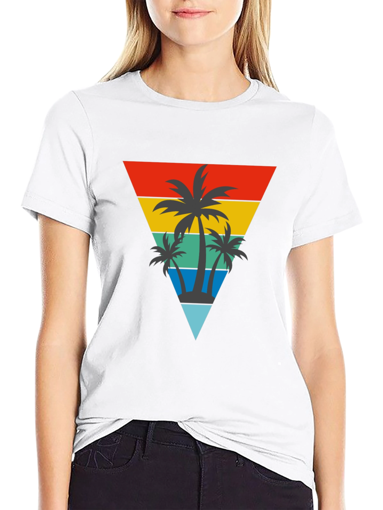 Black Retro Palm Tree Graphic T-Shirt view 9