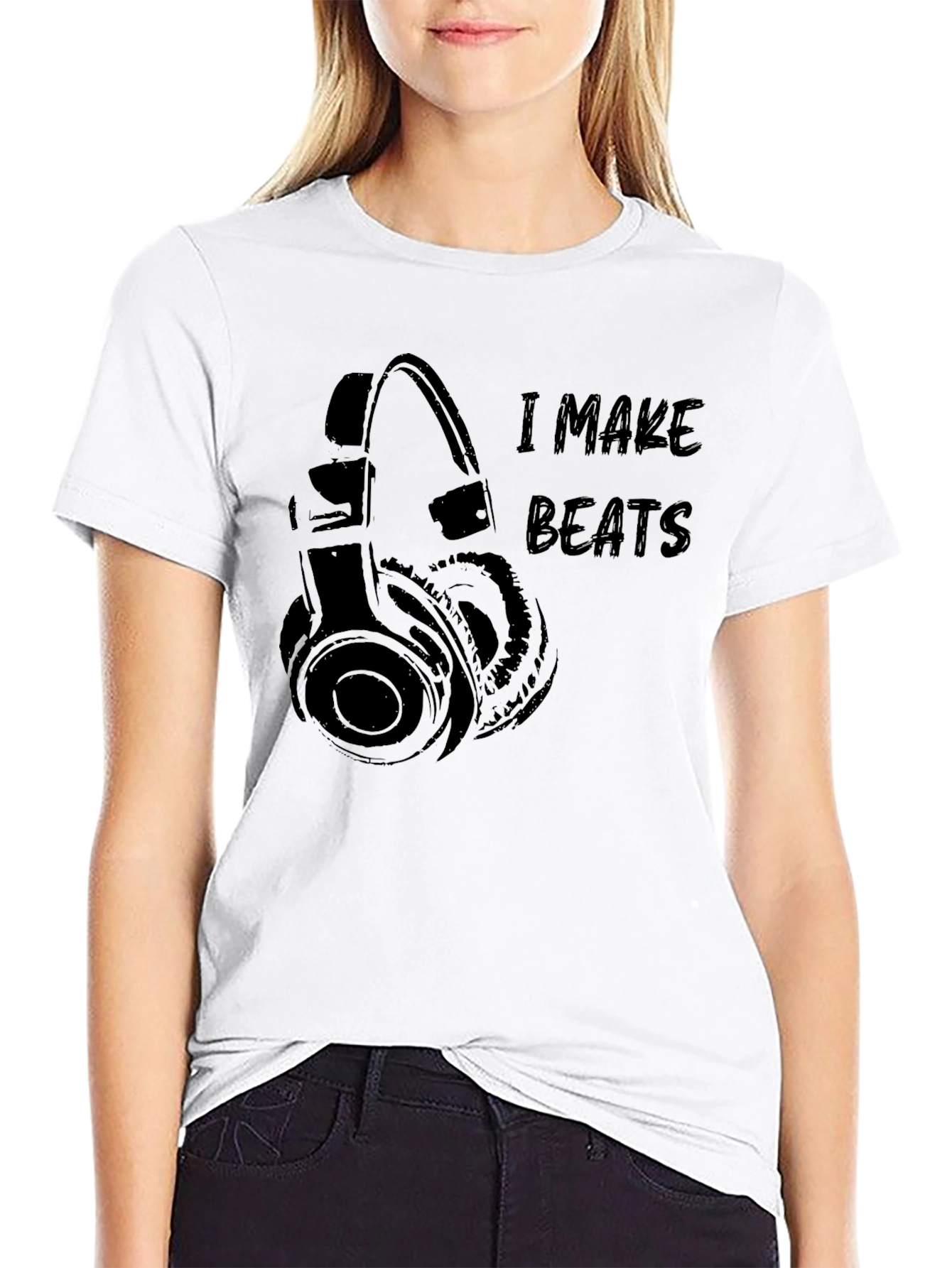 Black I Make Beats Black Graphic T-Shirt view 9