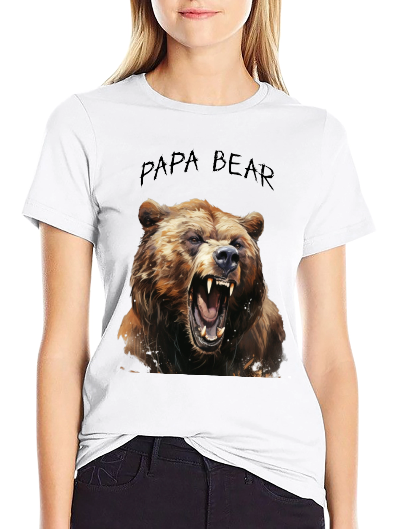 Black Papa Bear Graphic T-Shirt view 9