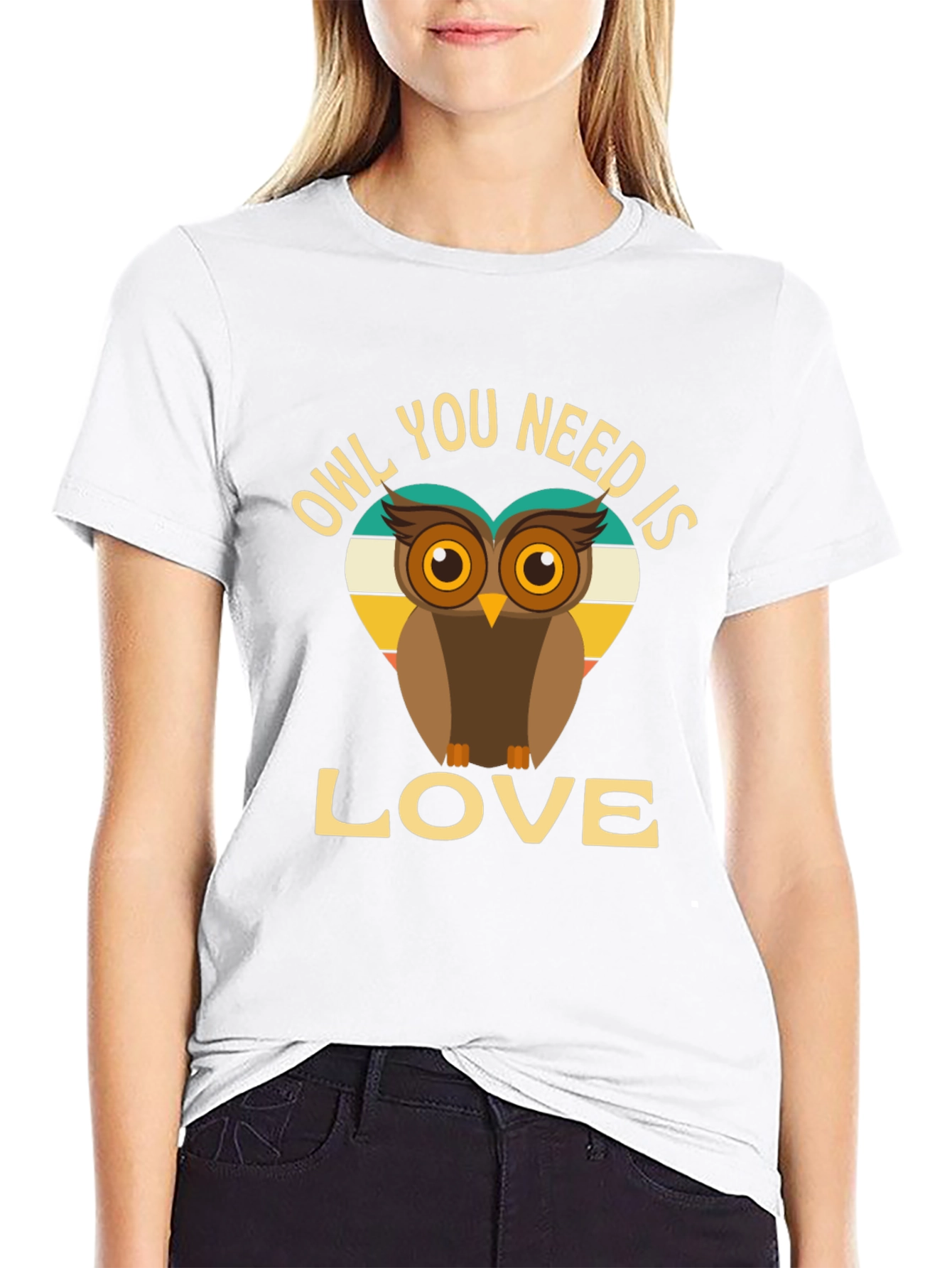 Black Owl You Need is Love T-Shirt view 9