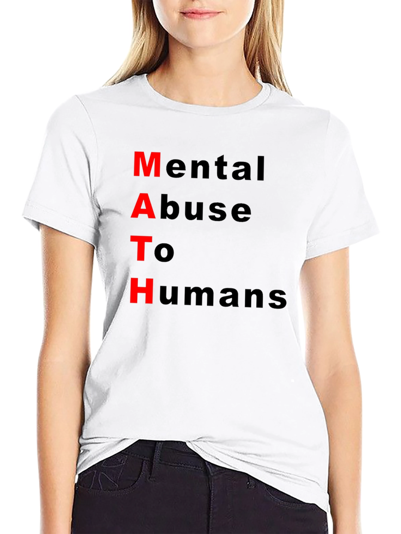 Black Funny Math Abuse to Humans Graphic T-Shirt view 9