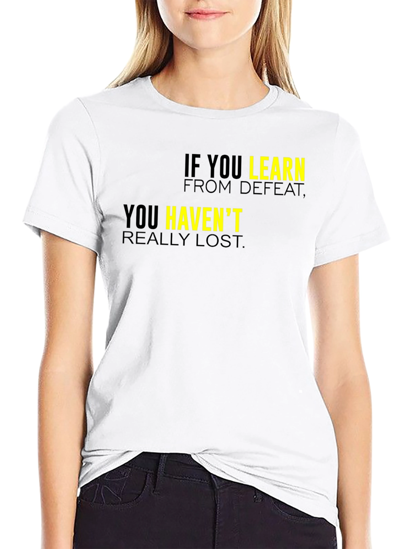 Black Motivational Black T-Shirt: Learn From Defeat view 9