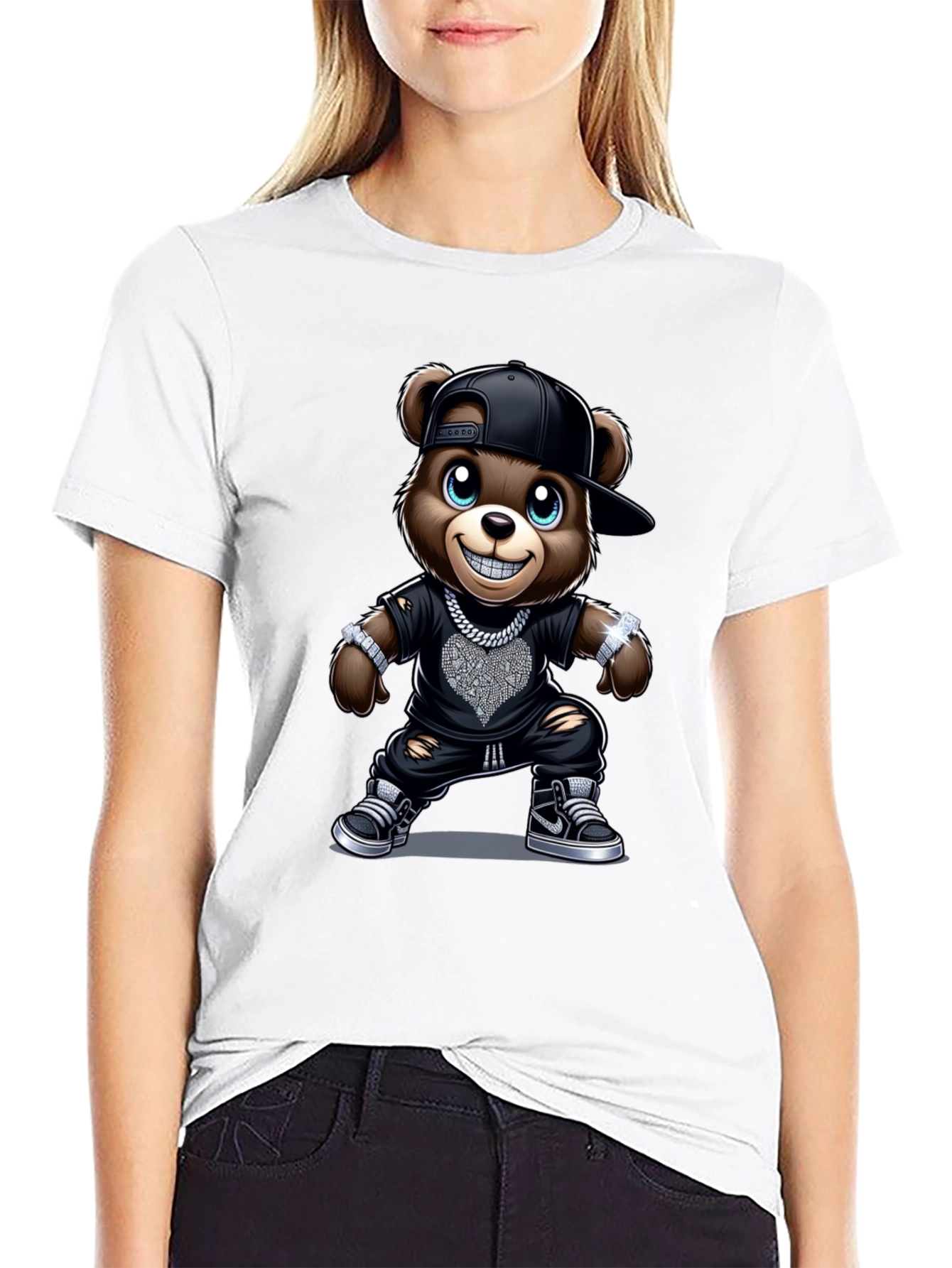 Black Cool Bear T-Shirt - Urban Style view 9