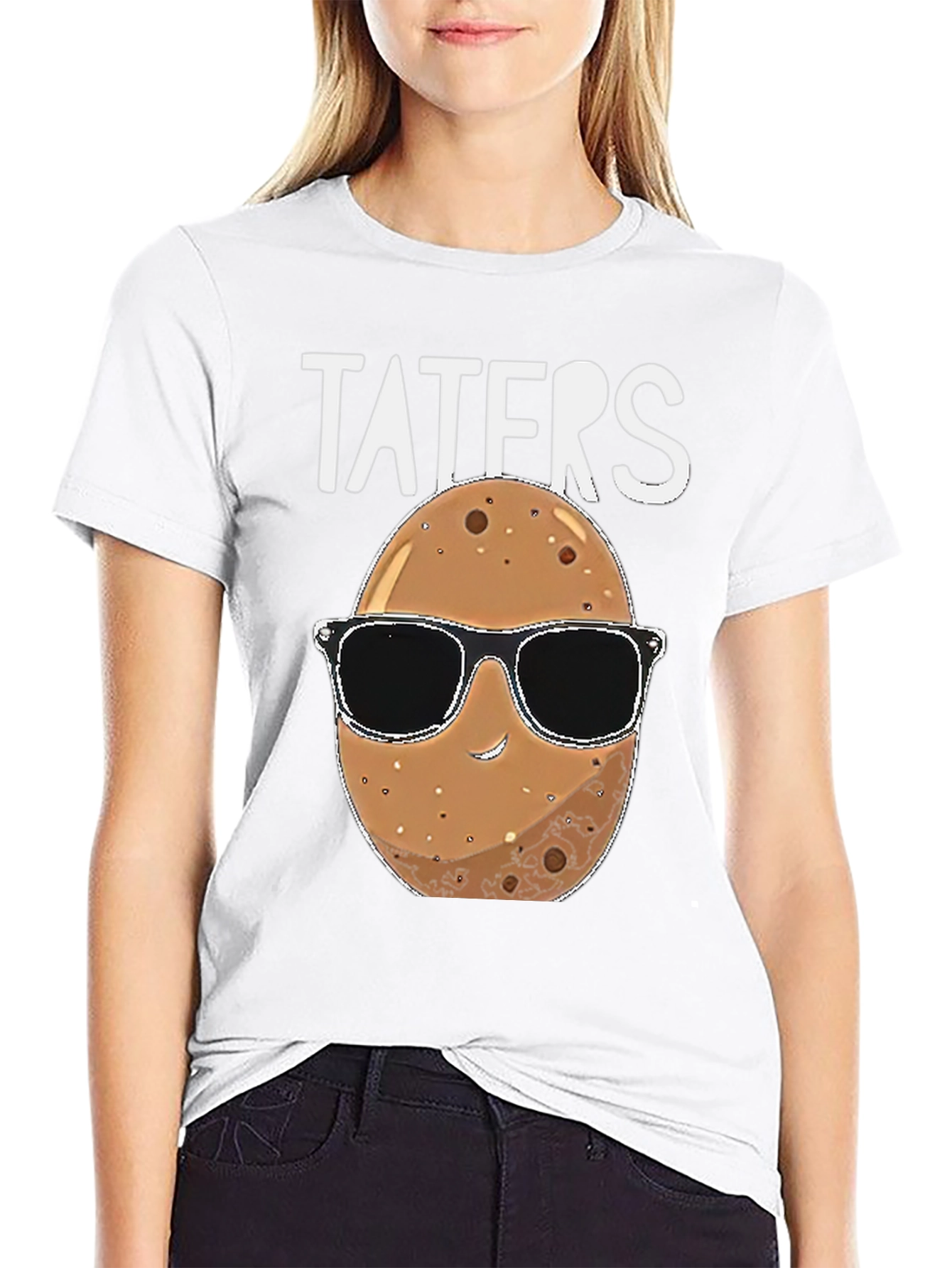 Black Taters Graphic Tee - Funny Potato Sunglasses Shirt view 9