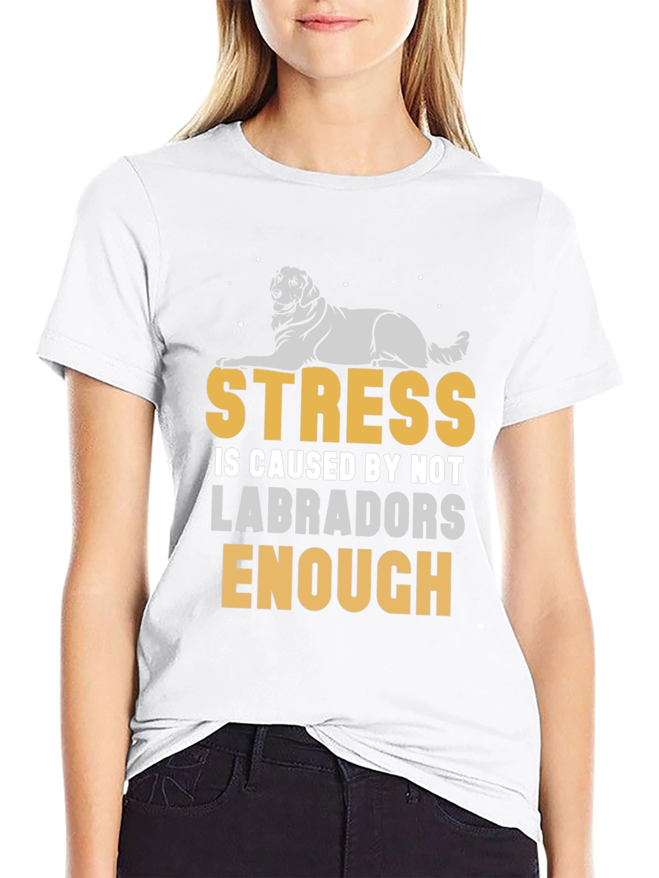 Black Stress Less Labradors T-Shirt view 9
