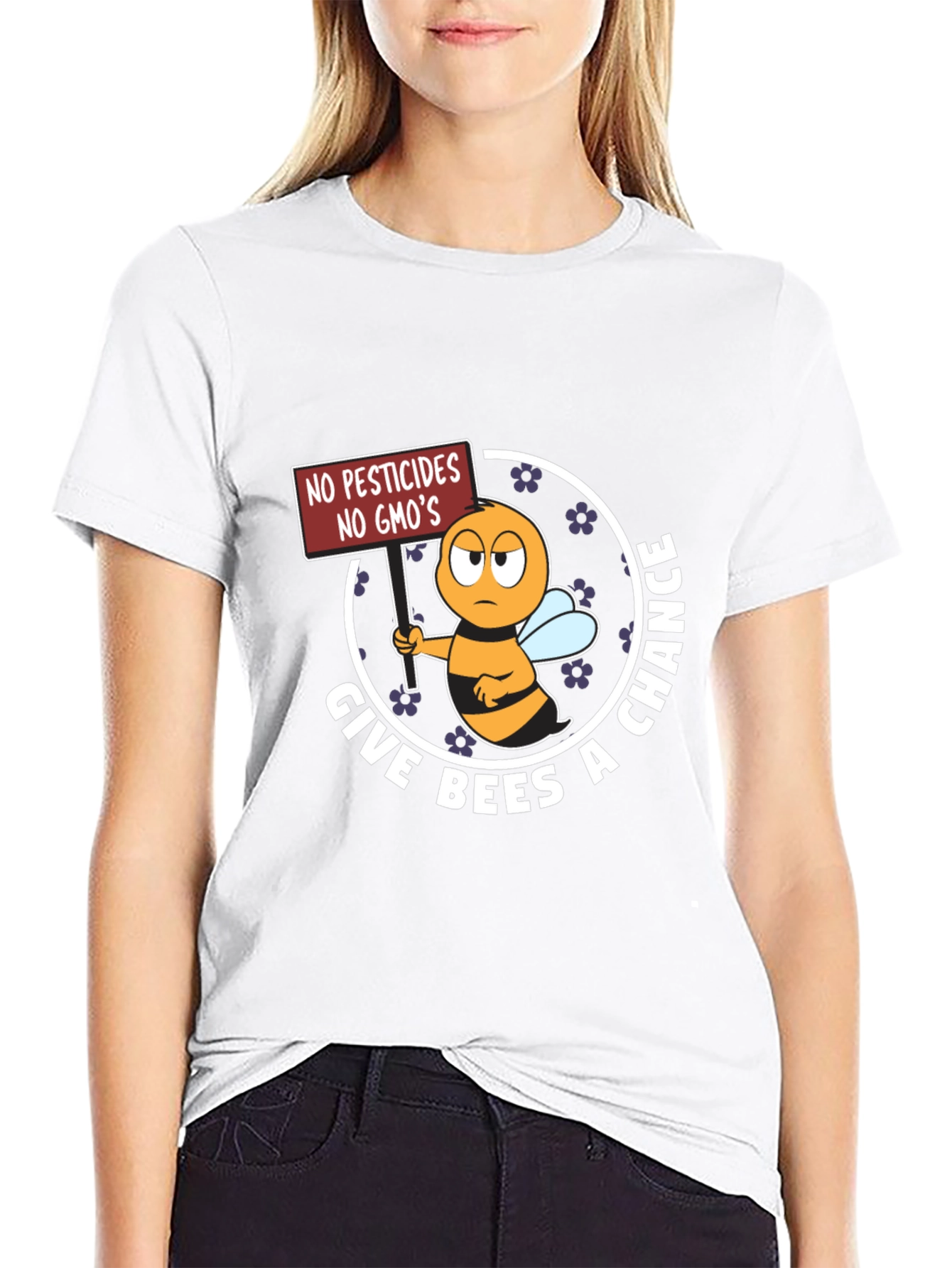 Give Bees A Chance T-Shirt, No GMO's - 9