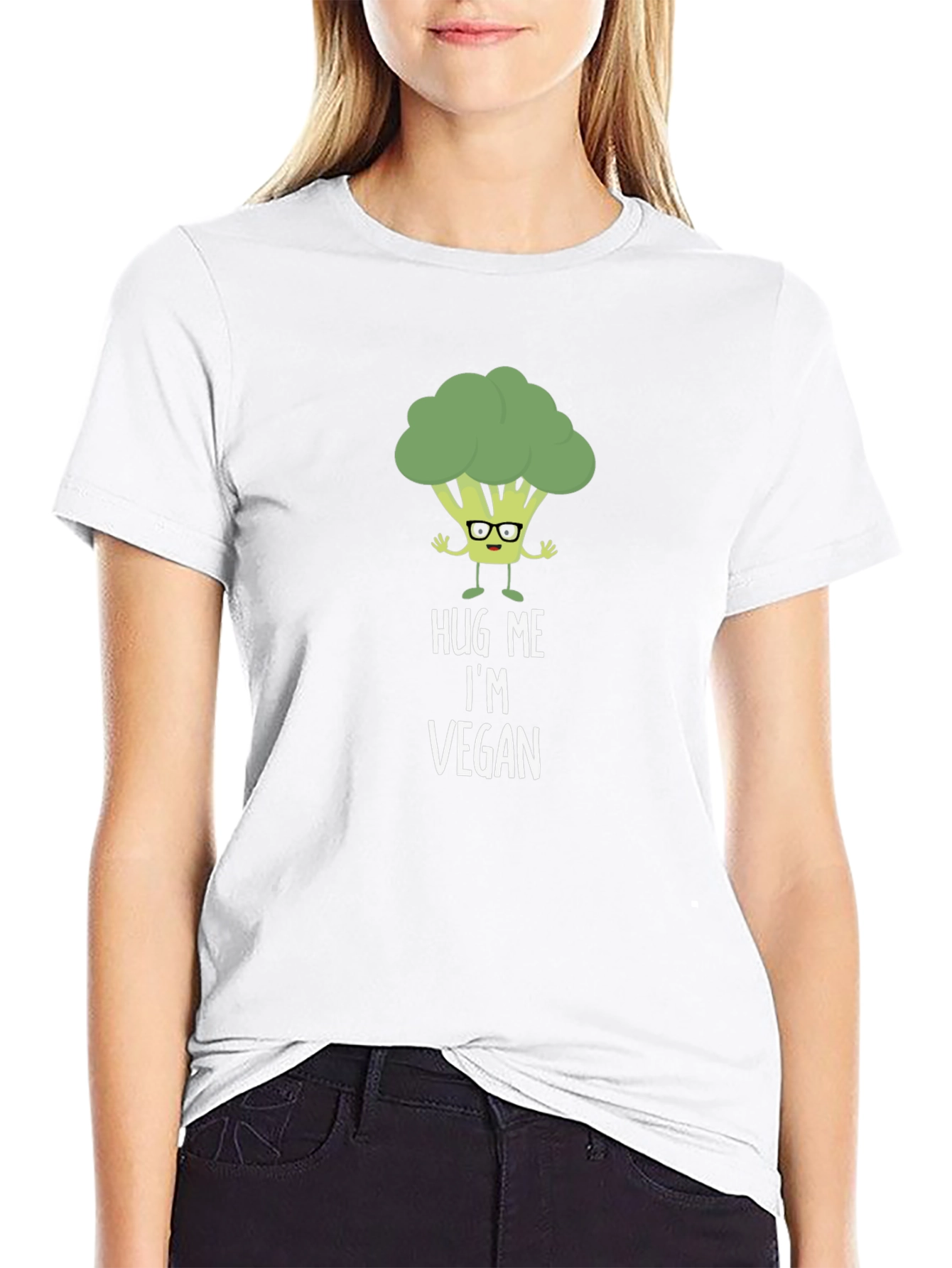 Black Vegan Broccoli Graphic Tee - Hug Me I'm Vegan view 9