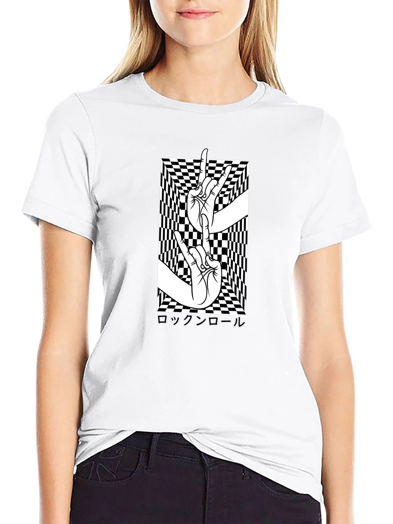Black Rock On Graphic Tee - Stylish Black T-Shirt view 9