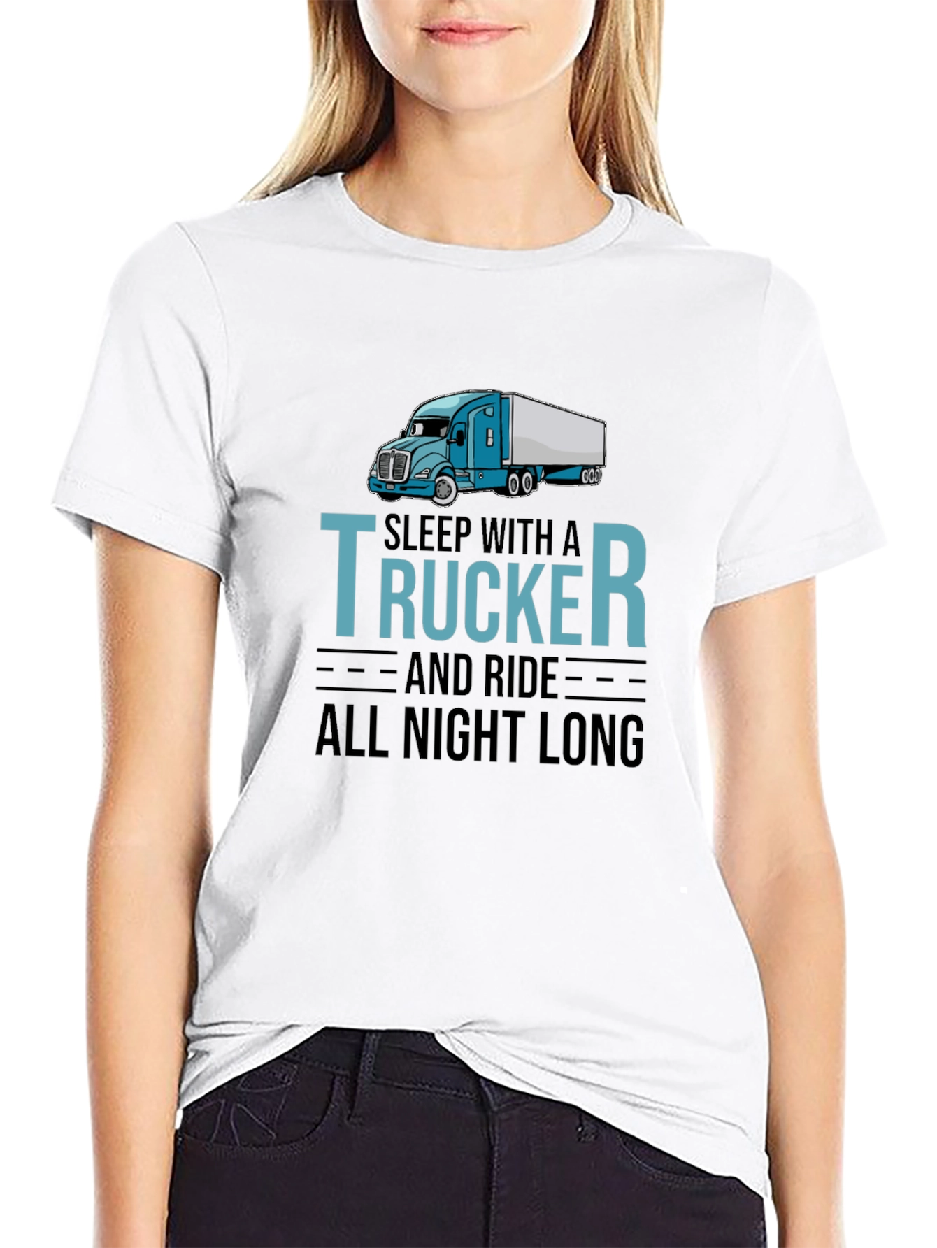 Black Sleep With A Trucker T-Shirt - Trucker Apparel view 9