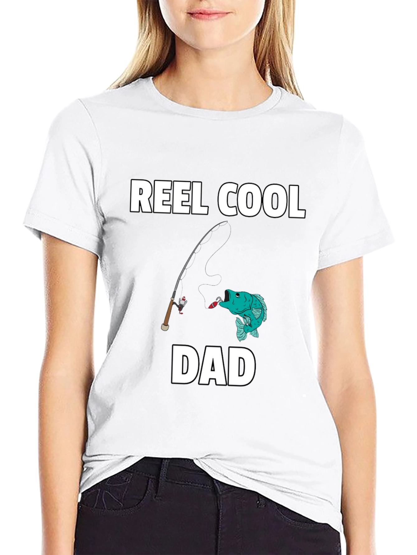 Black Reel Cool Dad T-Shirt - Fishing Graphic Tee view 9