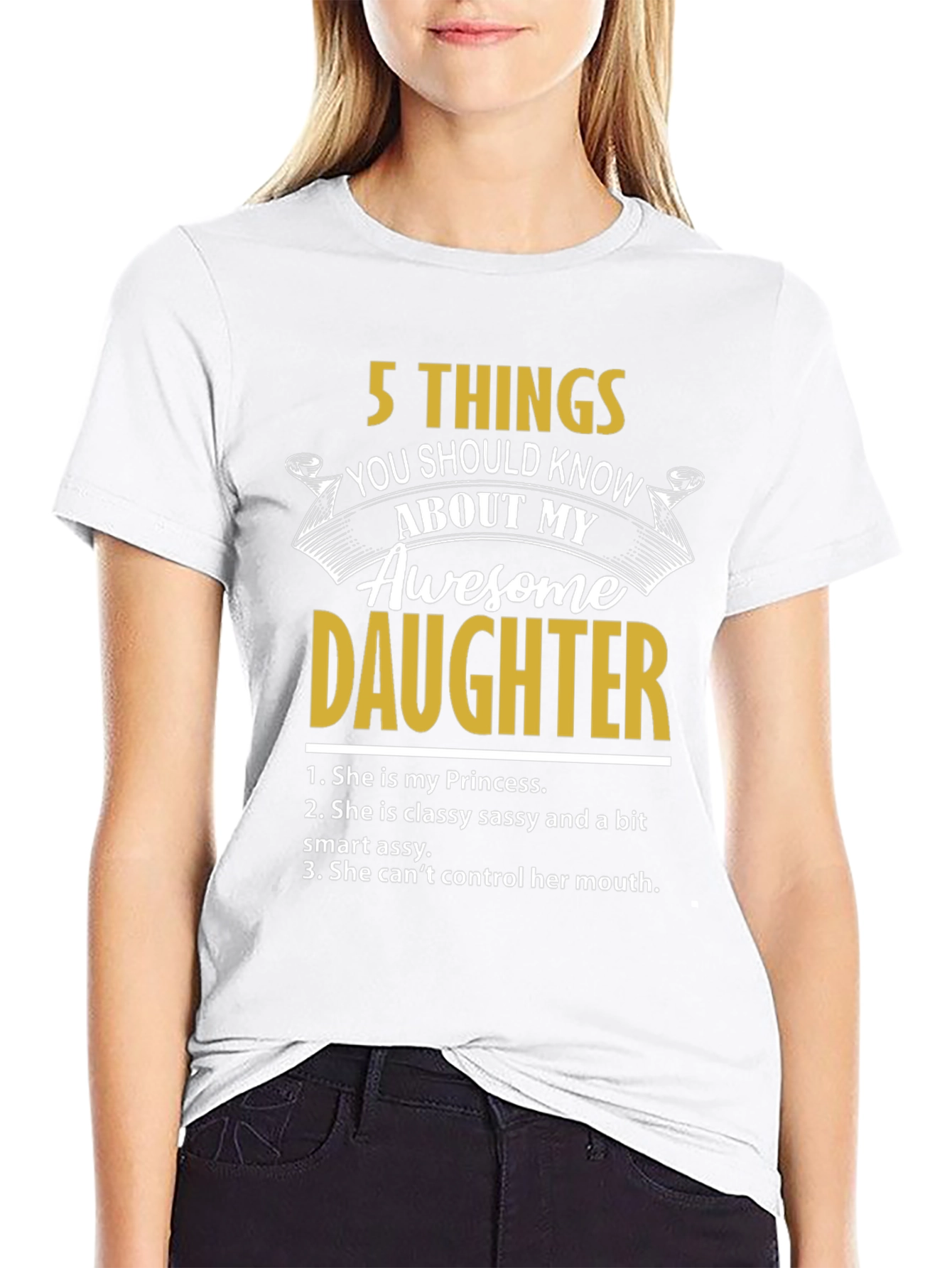 Black Awesome Daughter Graphic T-Shirt view 9