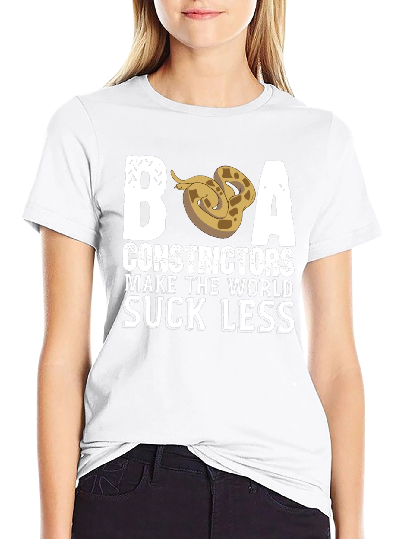 Black Boa Constrictors Make the World Suck Less T-Shirt view 9