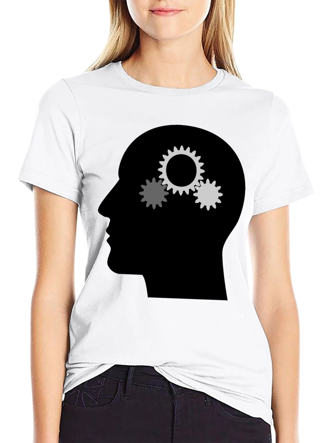 Black Gears Mind T-Shirt - Thinking Design view 9