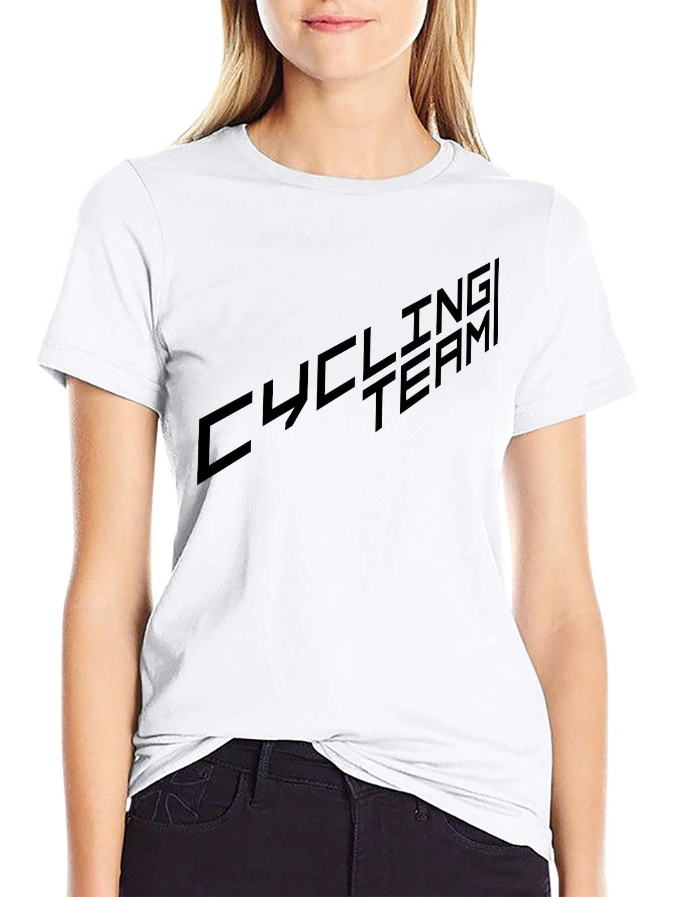 Black Cycling Team Graphic Tee - Black Cotton Blend view 9