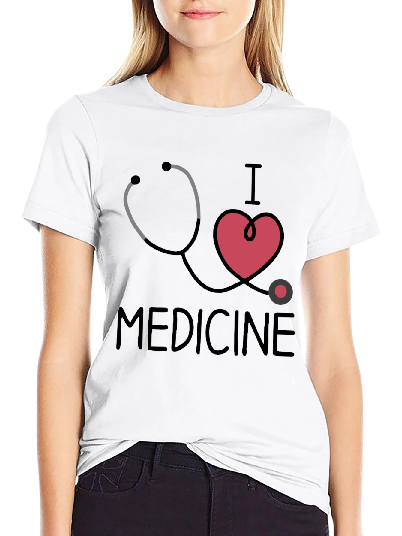 Black I Love Medicine Graphic T-Shirt - Black view 9