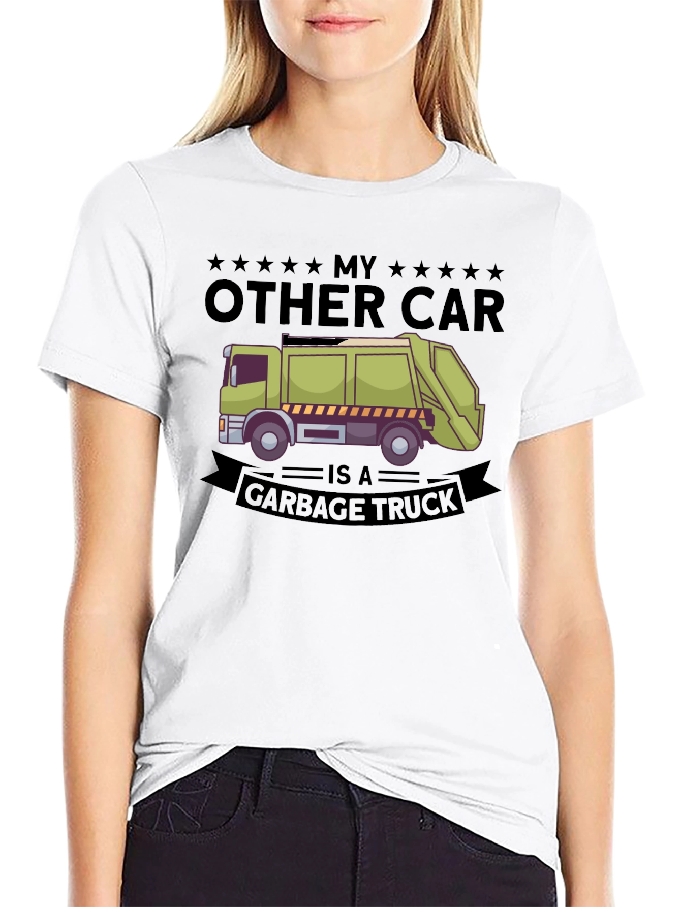 Black My Other Car Is A Garbage Truck T-Shirt view 9